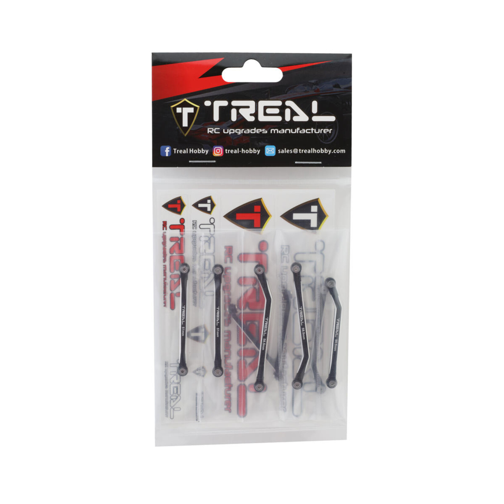 Treal #X002Y9B2RV Treal Hobby Axial SCX24 Aluminum High Clearance Link Set (Black) (JLU/C10/Bronco)
