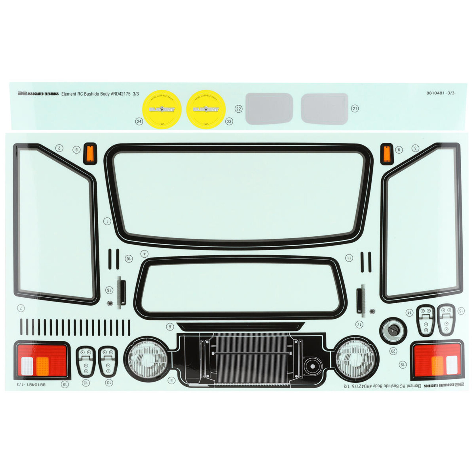 Element RC #42172 Element RC Enduro Bushido Body Set (Clear)