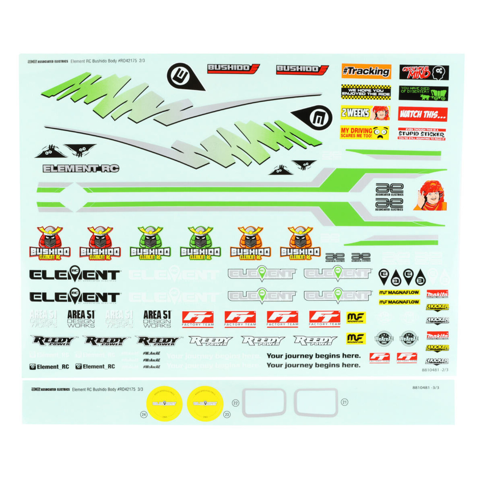 Element RC #42172 Element RC Enduro Bushido Body Set (Clear)