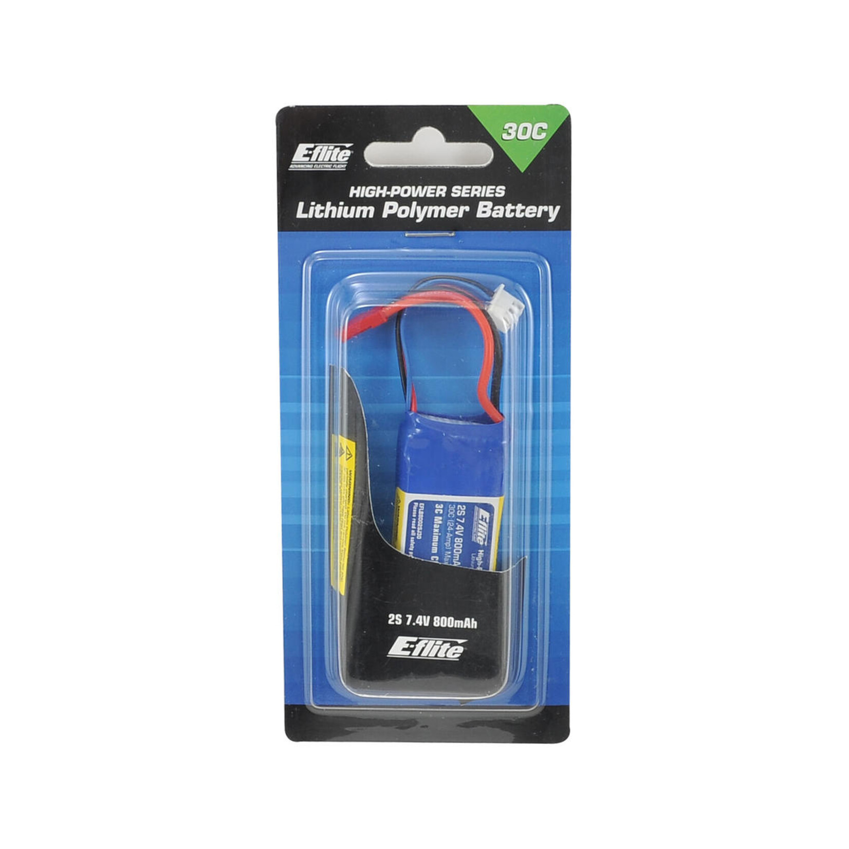 E-flite #EFLB8002SJ30 E-flite 2S LiPo 30C Battery (7.4V/800mAh) w/JST Connector