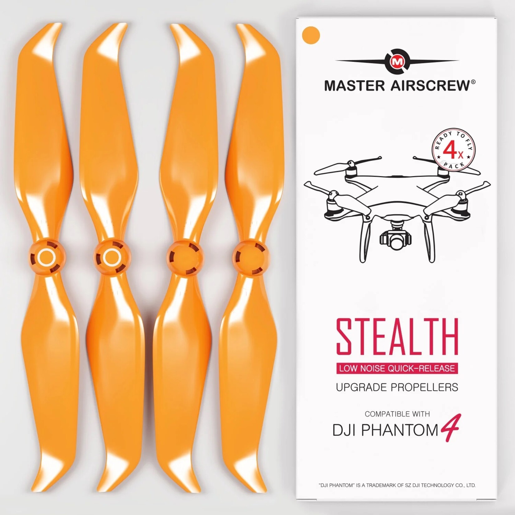 Master Airscrew DJI Phantom 4 STEALTH Propellers (Orange) (4) #MAPHS9557S04