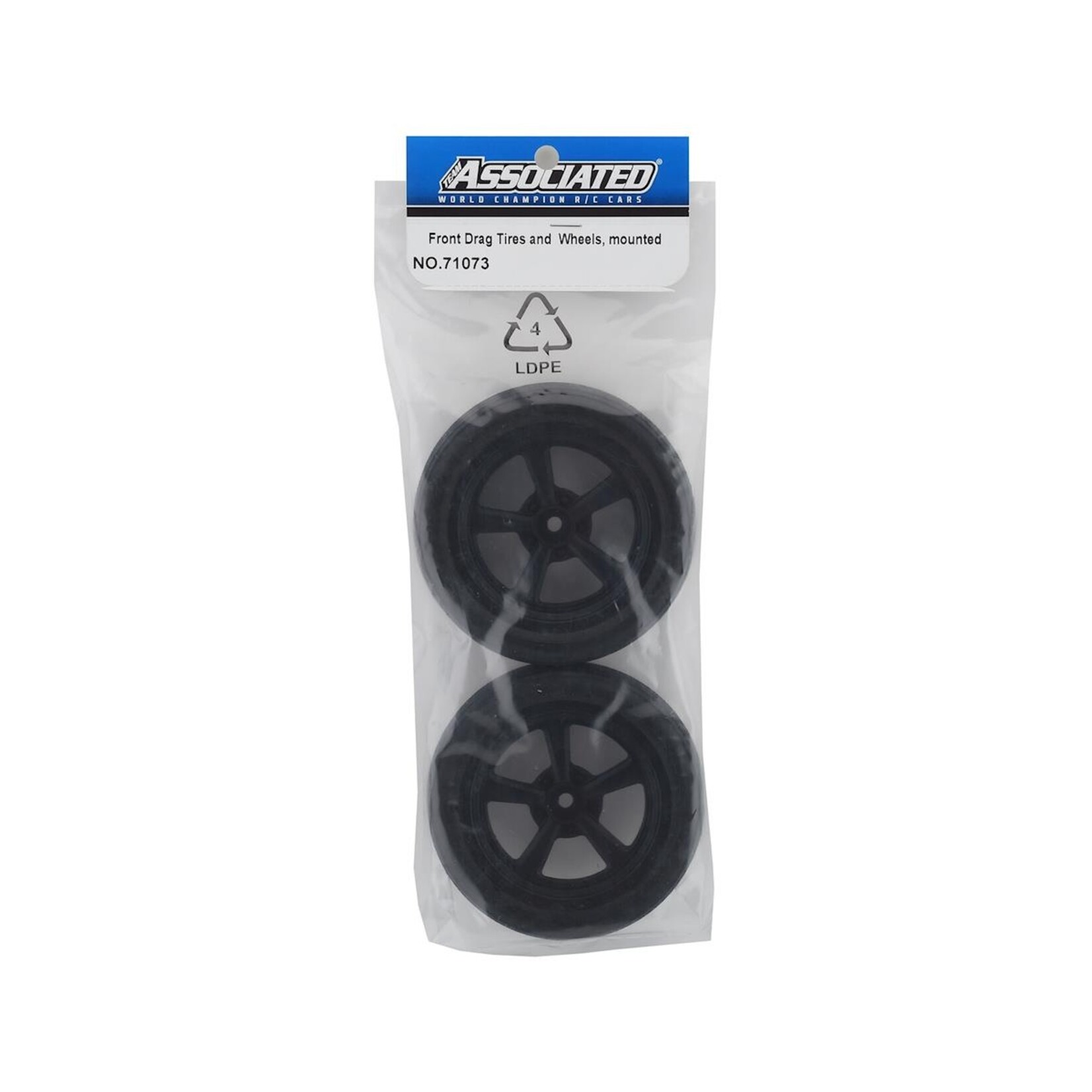 Team Associated #71073  Team Associated DR10 Front Pre-Mounted Drag Racing Tires (2)