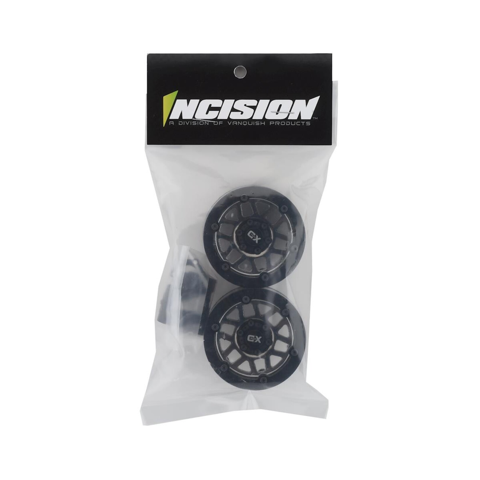 Incision Incision KMC XD229 Machete 1.9" Plastic Beadlock Wheels (2) (Black Chrome) #IRC00253