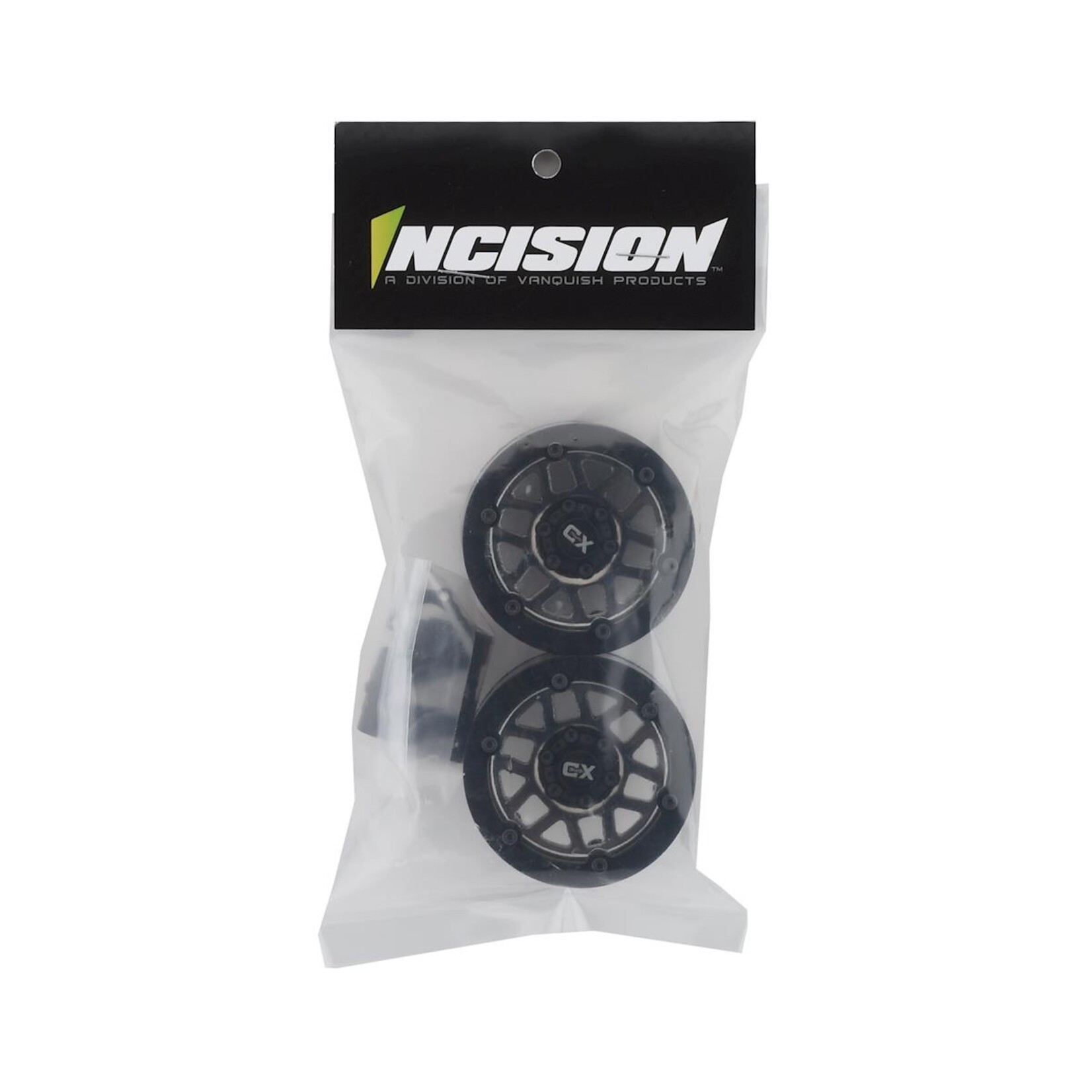 Incision #IRC00253 Incision KMC XD229 Machete 1.9" Plastic Beadlock Wheels (2) (Black Chrome)