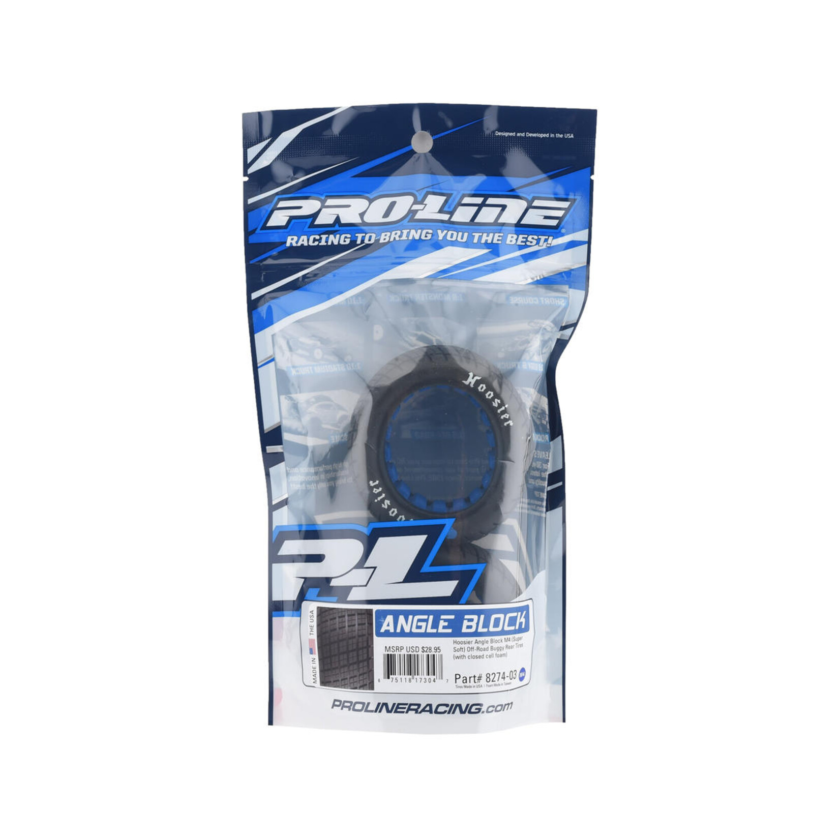 Pro-Line #PRO827403 Pro-Line Hoosier Angle Block Dirt Oval 2.2" Rear Buggy Tires (2) (M4)