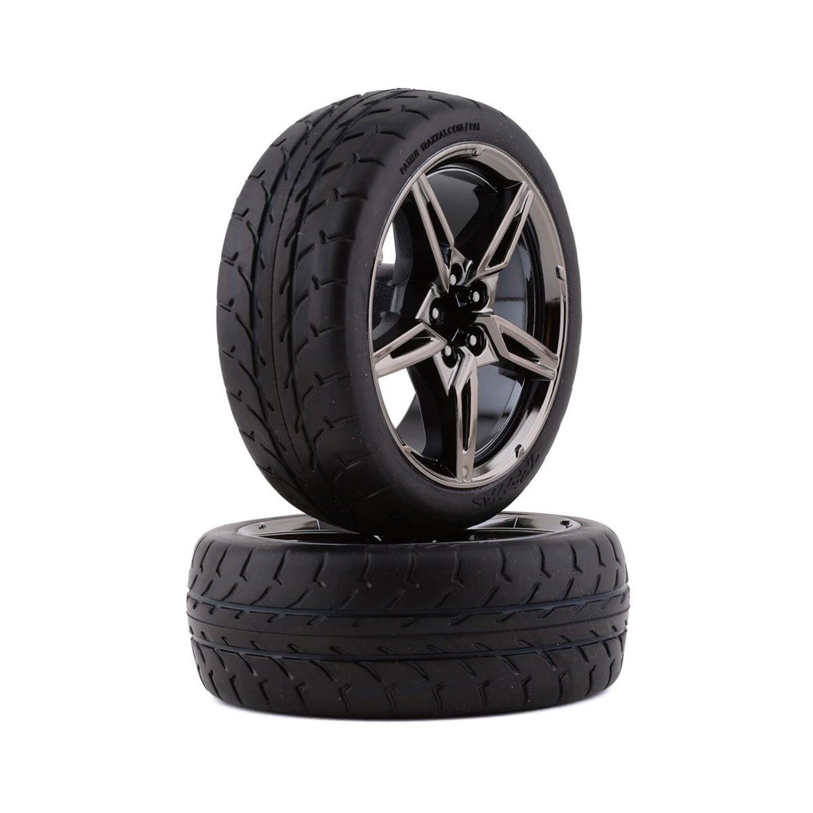 Traxxas #9370 Traxxas 2.1" Response Pre-Mounted Front Tires w/Split-Spoke Wheels (Black Chrome)
