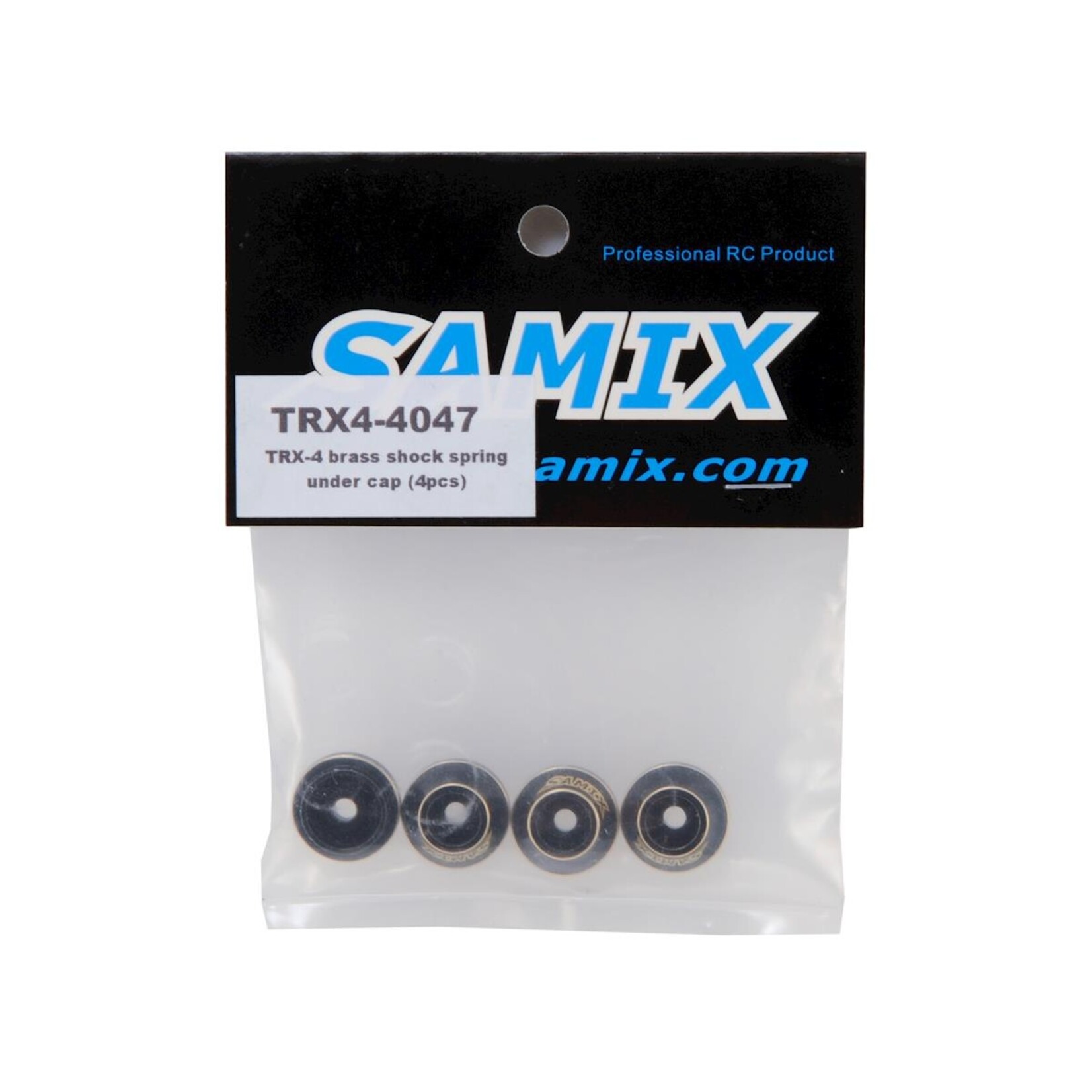 Samix Samix Traxxas TRX-4 Brass Shock Spring Cups (Black) (4) (6.25g) #SAMTRX4-4047