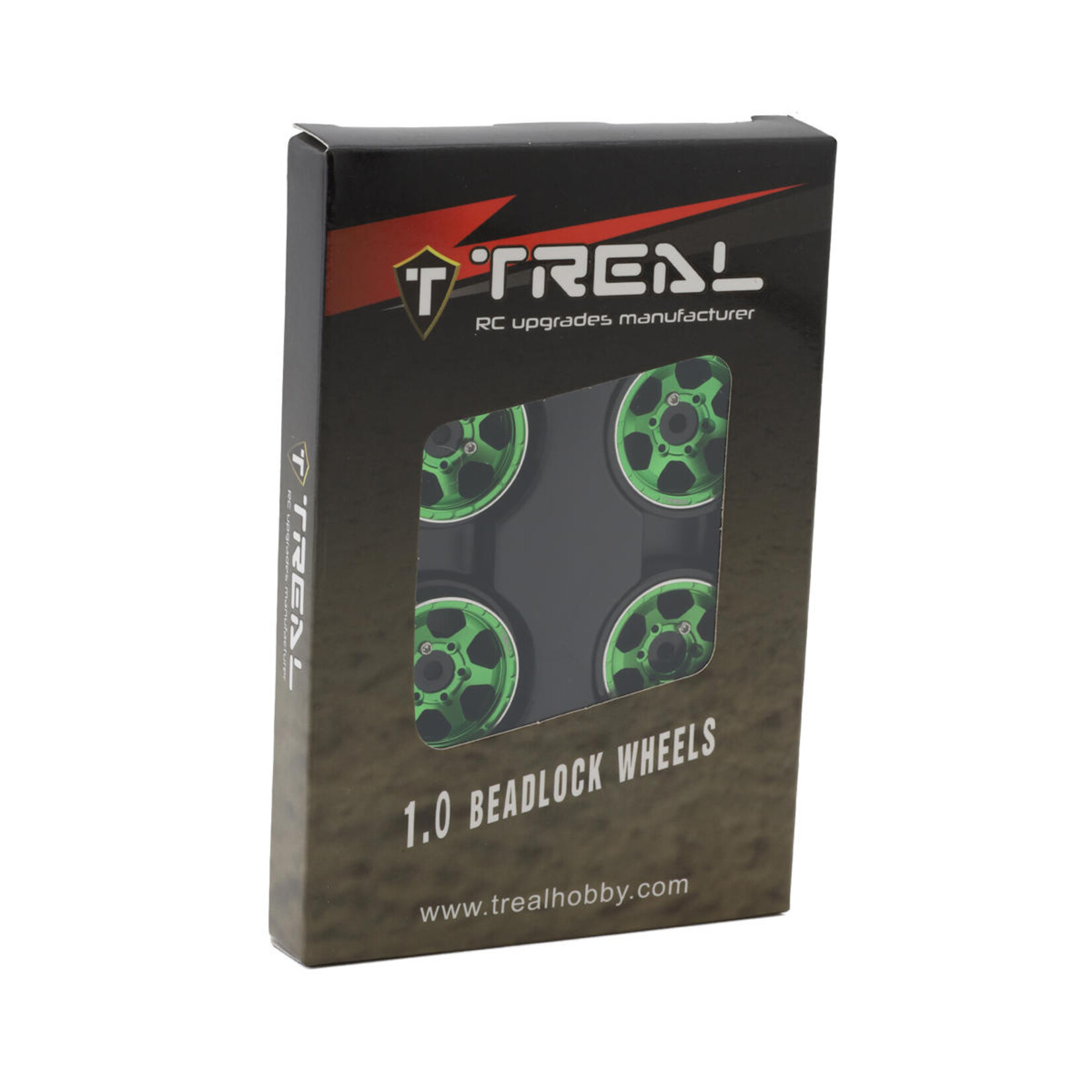 Treal #X00396C7SV Treal Hobby Type D 1.0" Concave 6-Spoke Beadlock Wheels (Green) (4) (21.2g)