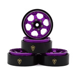 Treal #X00396IR4T Treal Hobby Type D 1.0" Concave 6-Spoke Beadlock Wheels (Purple) (4) (21.2g)
