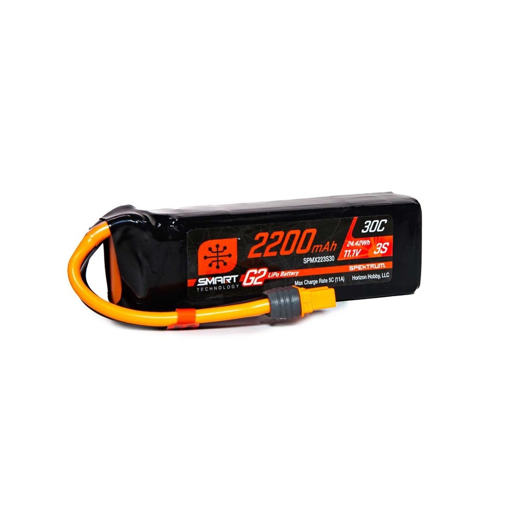 Spektrum #SPMX223S30 Spektrum RC 3S Smart G2 LiPo 30C Battery Pack (11.1V/2200mAh) w/IC3 Connector