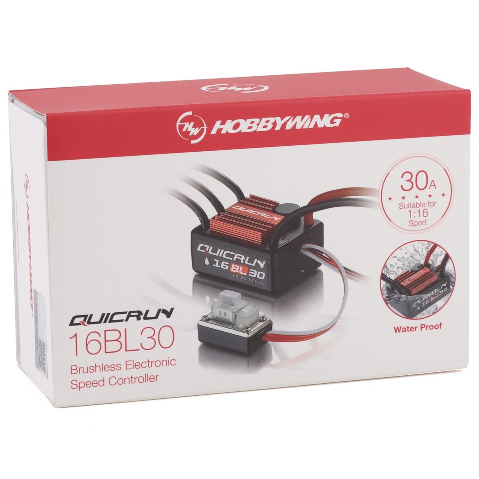 Hobbywing #30110000 Hobbywing Quicrun WP-16BL30 Waterproof 1/18th Scale Brushless ESC