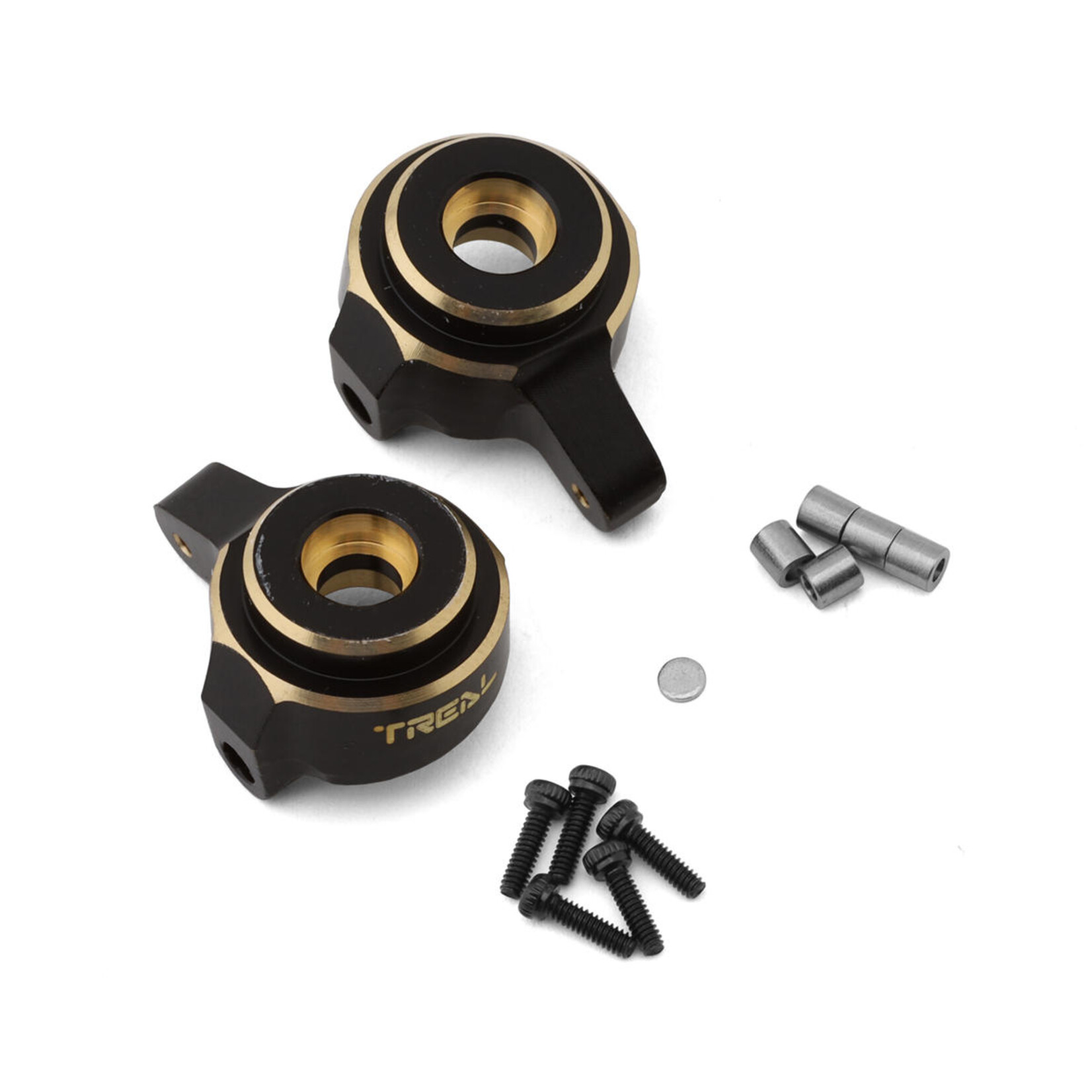 Treal #X002MHU5DR Treal Hobby Axial SCX24 Brass Front Steering Knuckles (Black) (2) (10g)