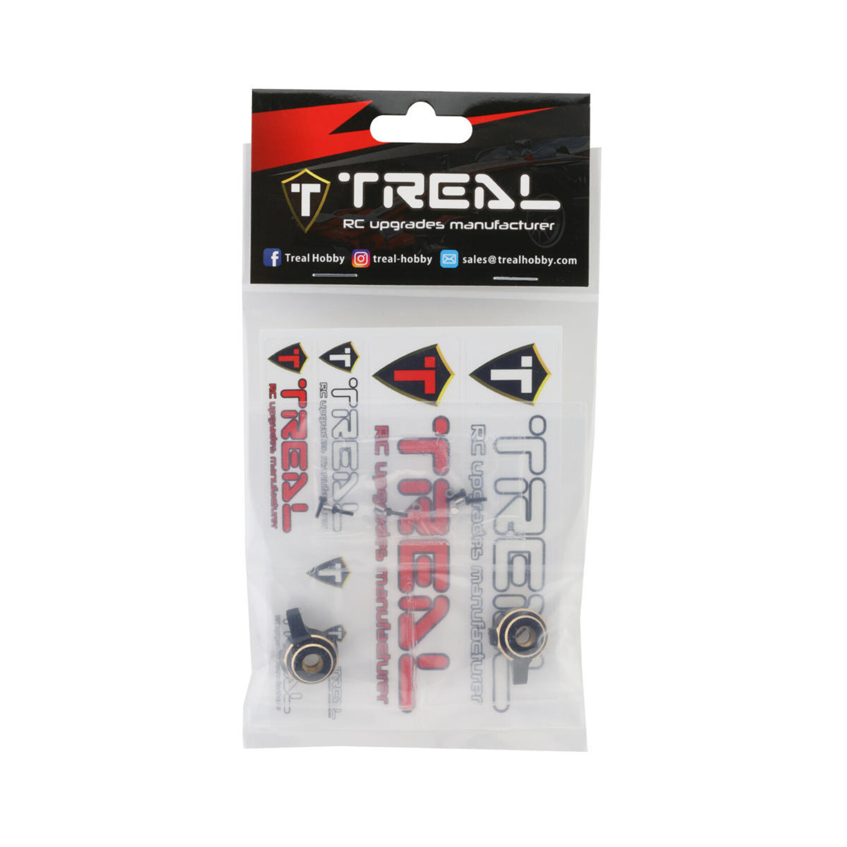 Treal #X002MHU5DR Treal Hobby Axial SCX24 Brass Front Steering Knuckles (Black) (2) (10g)