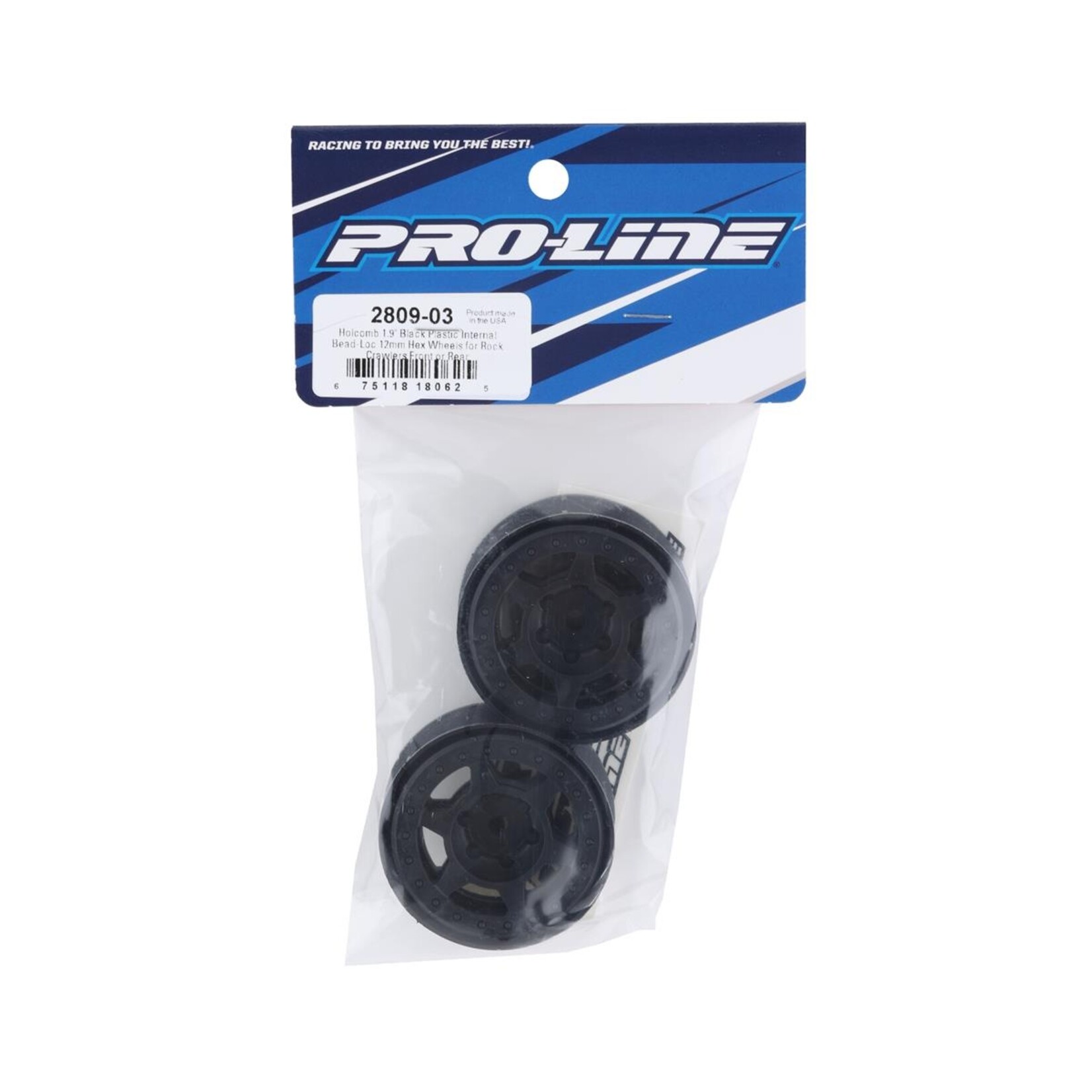 Pro-Line #2809-03 Pro-Line Holcomb 1.9" Bead-Loc Wheels (Black) (2)