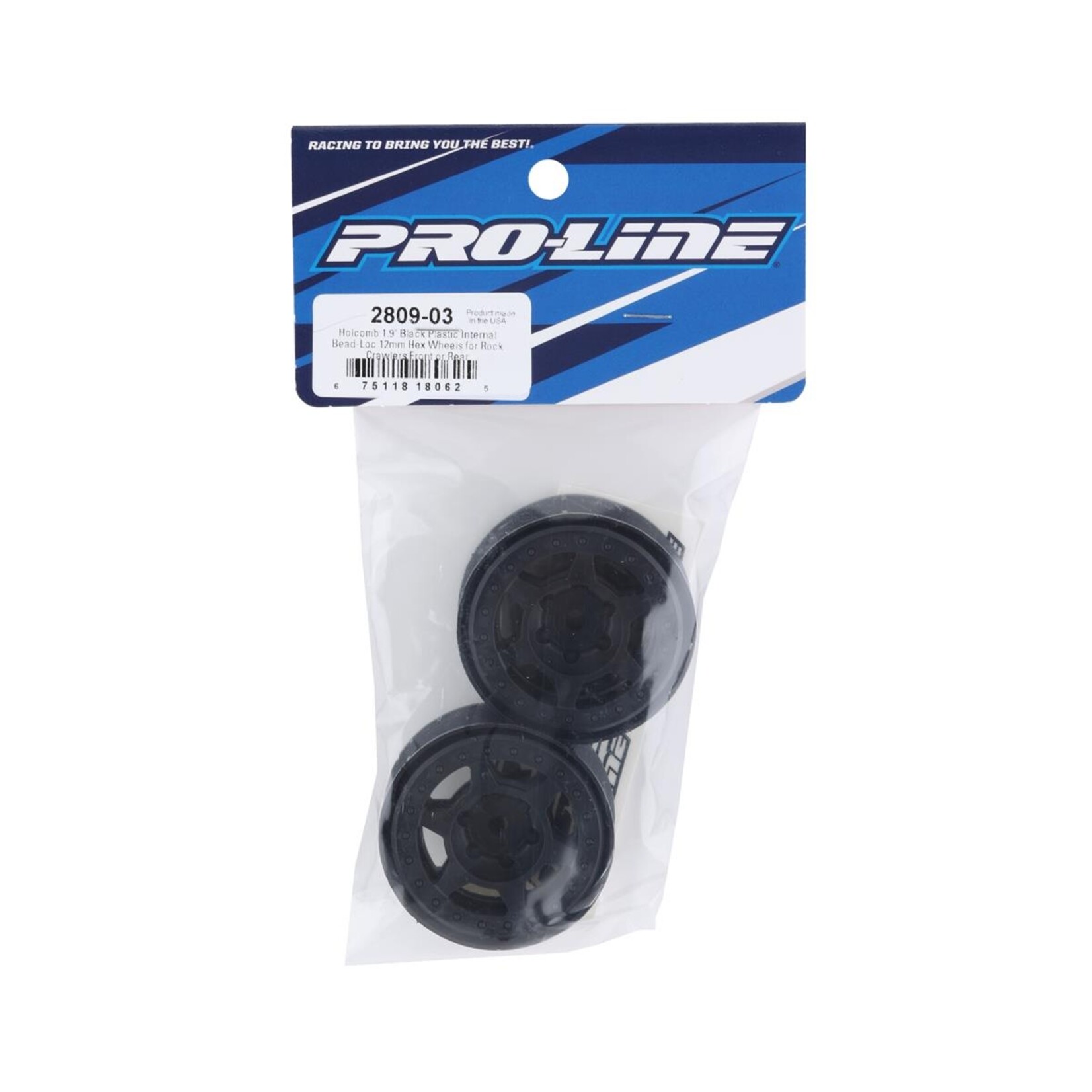Pro-Line Pro-Line Holcomb 1.9" Bead-Loc Wheels (Black) (2) #2809-03
