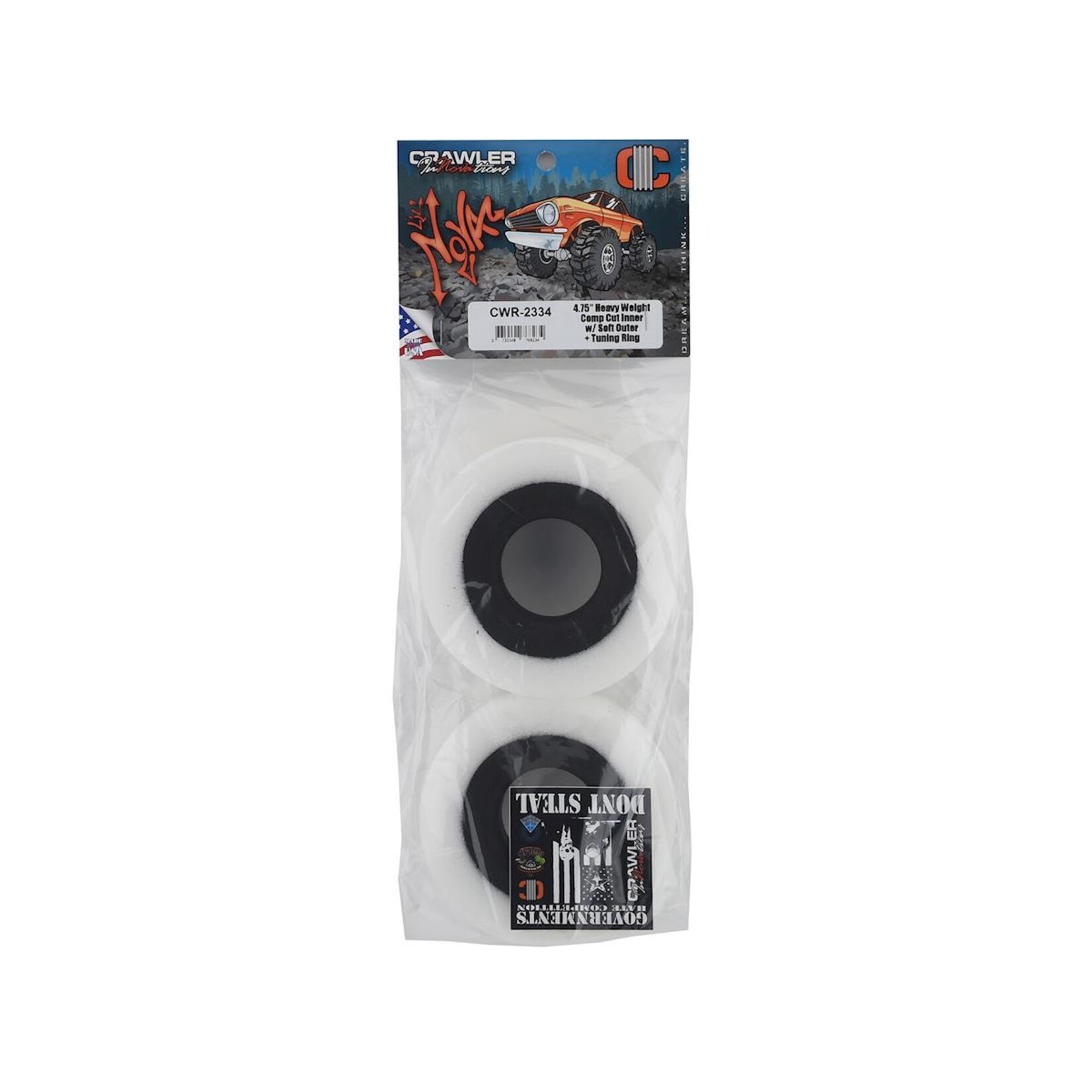 Crawler Innovations #CWR-2334 Crawler Innovations Lil Nova 4.75" Heavy Weight Crawler Foam w/Comp Cut Inner (2) (Soft Outer)