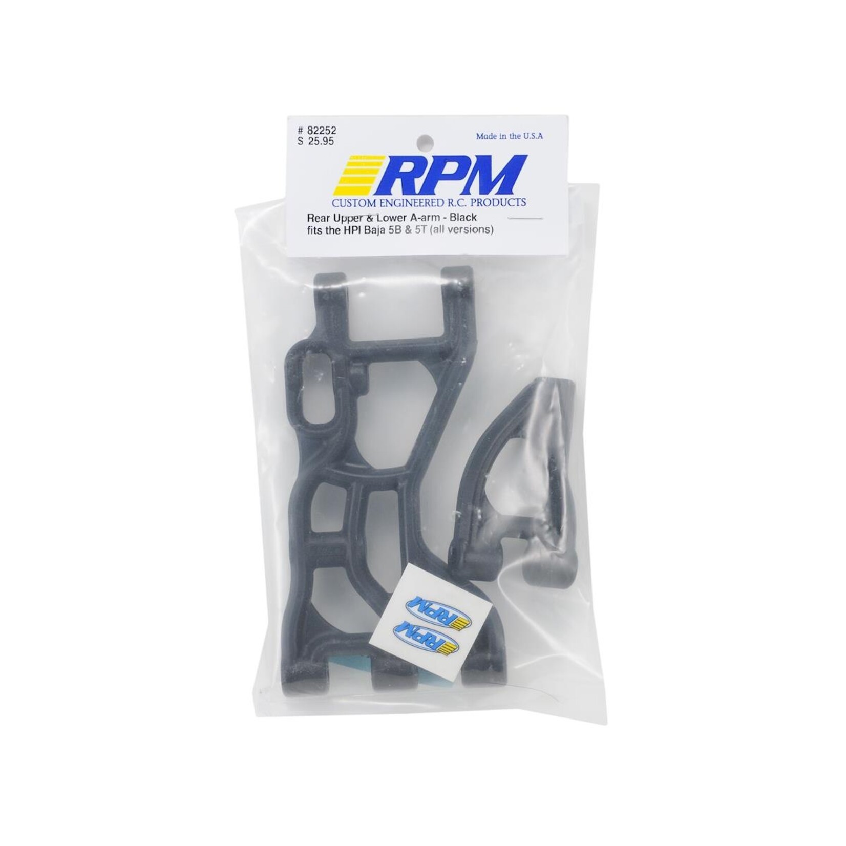 RPM RPM Rear Upper/Lower A-Arms HPI 5B/5T (Black) #82252