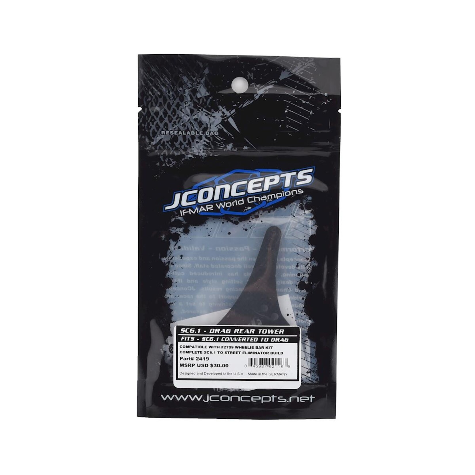 JConcepts #2419 JConcepts SC6.1 Carbon Fiber Street Eliminator Drag Racing Rear Shock Tower