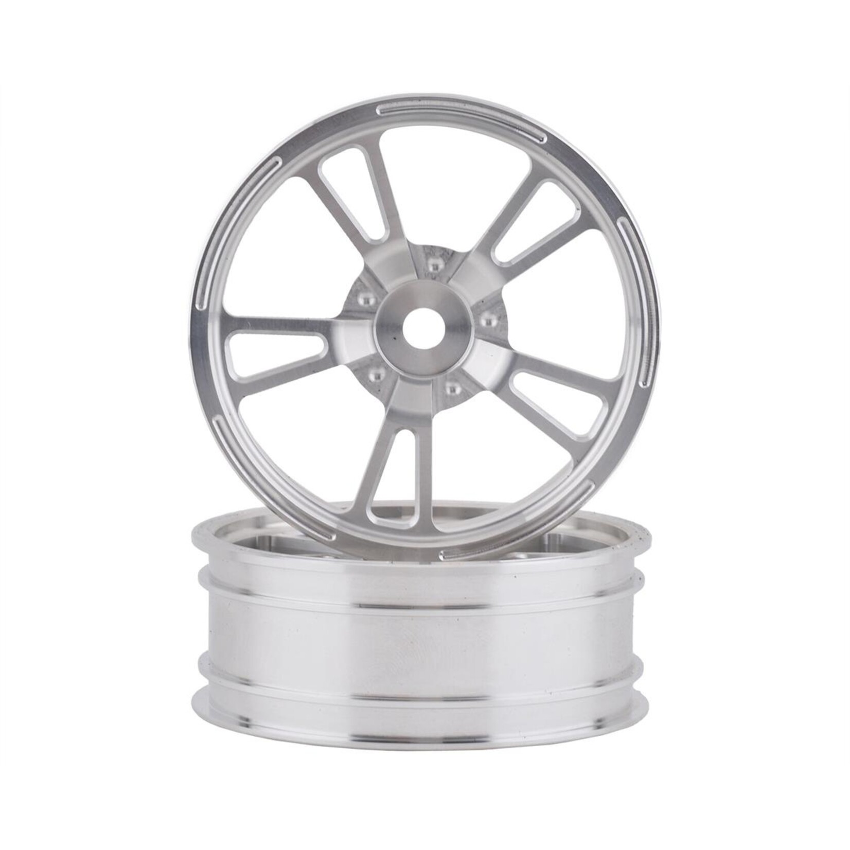 SSD RC #SSD00470 SSD RC V Spoke Aluminum Front 2.2” Drag Racing Wheels (Silver) (2)