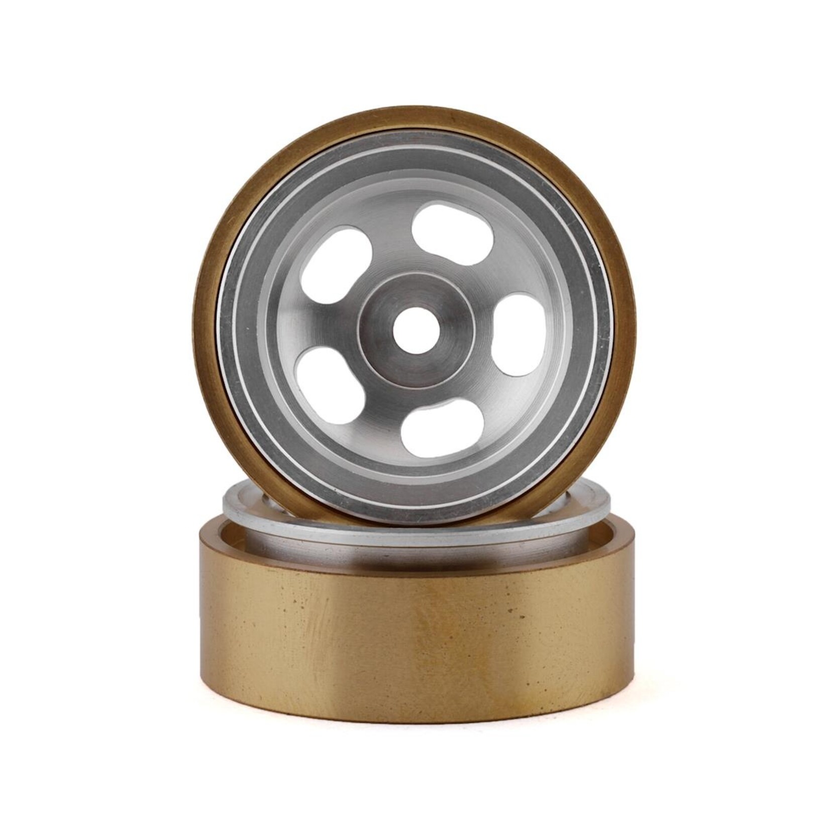 SSD RC #SSD00426 SSD RC SCX24 1.0” Aluminum/Brass 5-Slot Beadlock Wheels (2)