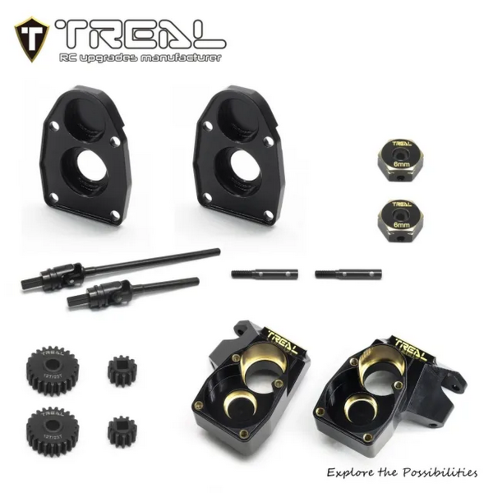Treal #X003YCF917 Treal Hobby SCX10 Pro Front Axle Portal Kit