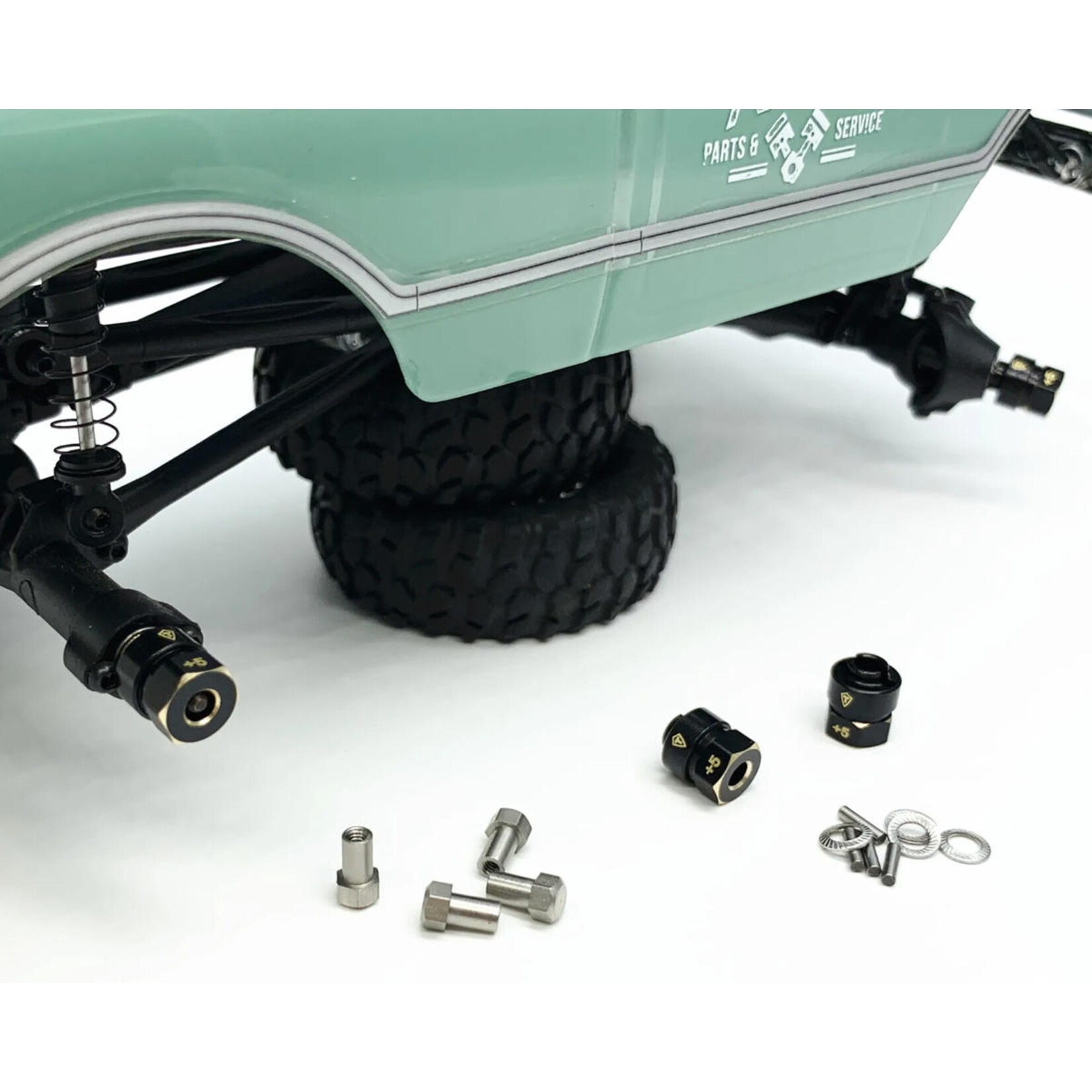 Treal #X002XW30OR Treal Hobby Axial SCX24 Brass Wheel Hex Hub Adapters (4) (2.4g) (+5mm)