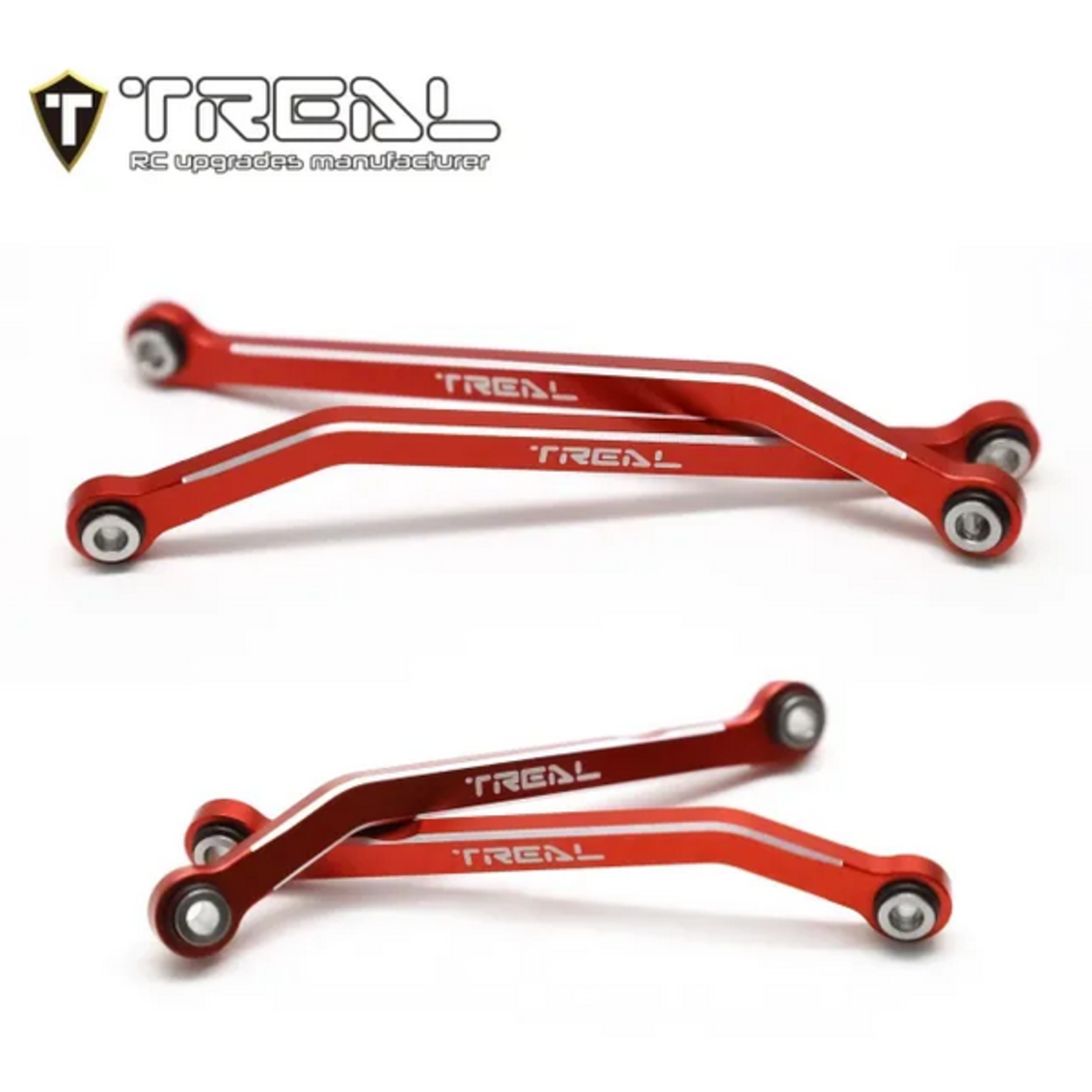 Treal #X003Q5IIA1 Treal Hobby TRX-4M Aluminum High Clearance Lower Links (Red) (4)