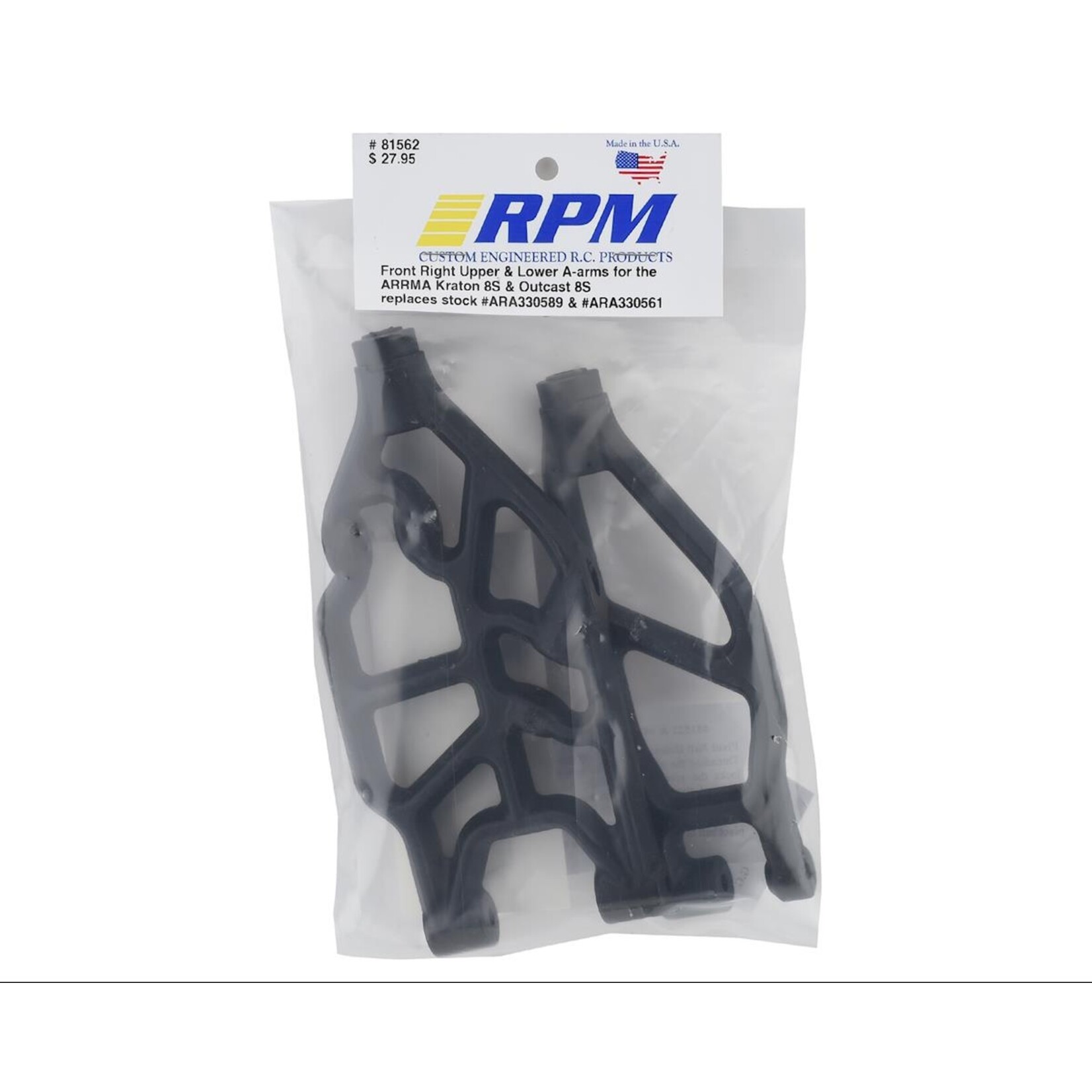 RPM RPM Arrma 8S BLX Front Right Upper & Lower Suspension Arms (2) #81562