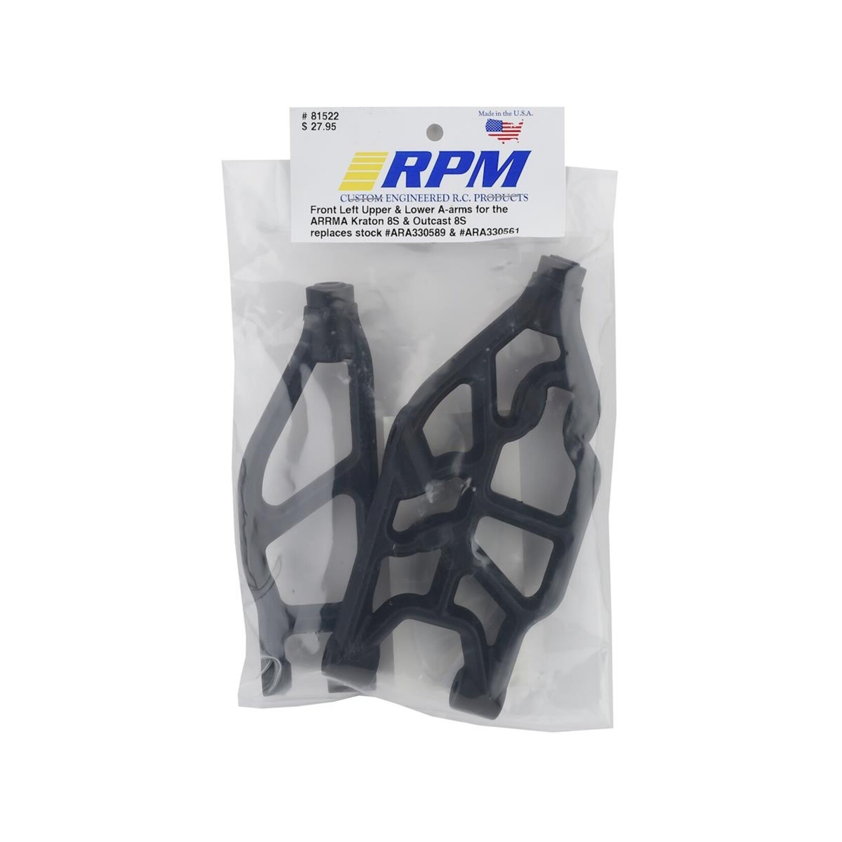RPM RPM Arrma 8S BLX Front Left Upper & Lower Suspension Arms (2) #81522