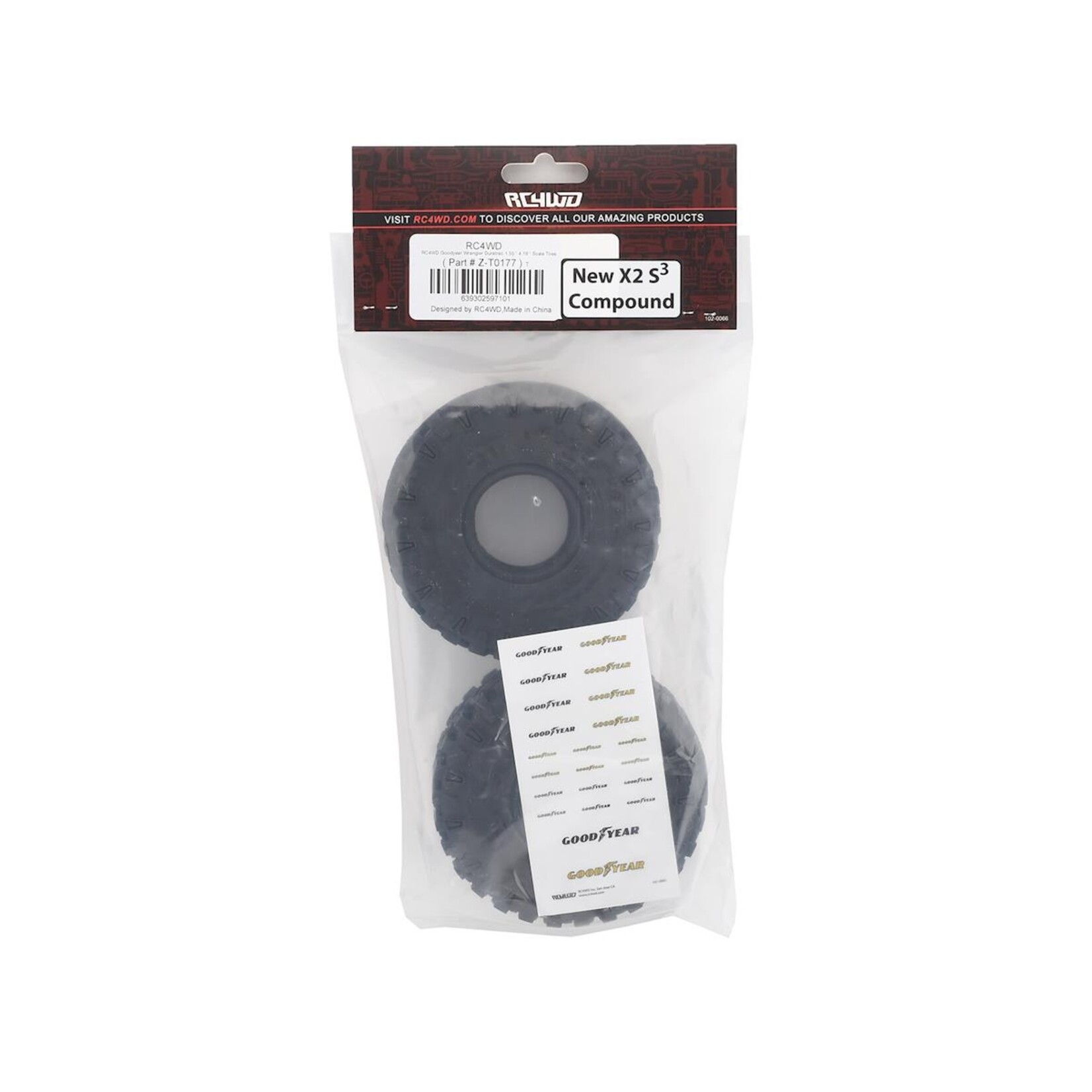 RC4WD #Z-T0177 RC4WD Goodyear Wrangler Duratrac 1.55" Scale Rock Crawler Tires (2) (X2S3)