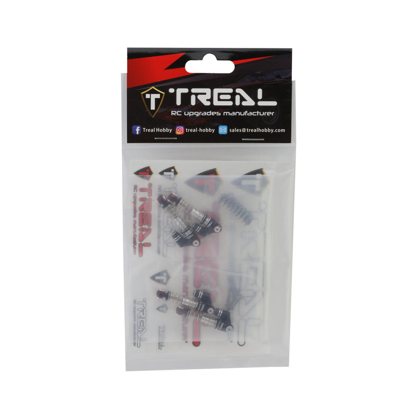 Treal #X002MD0KDV Treal Hobby Axial SCX24 Aluminum Threaded Shocks (Black) (4)