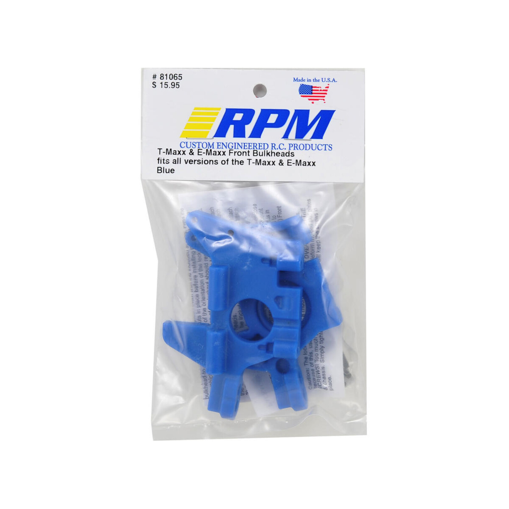 RPM RPM Traxxas T-Maxx/E-Maxx Front Bulkhead Set (Blue) #81065