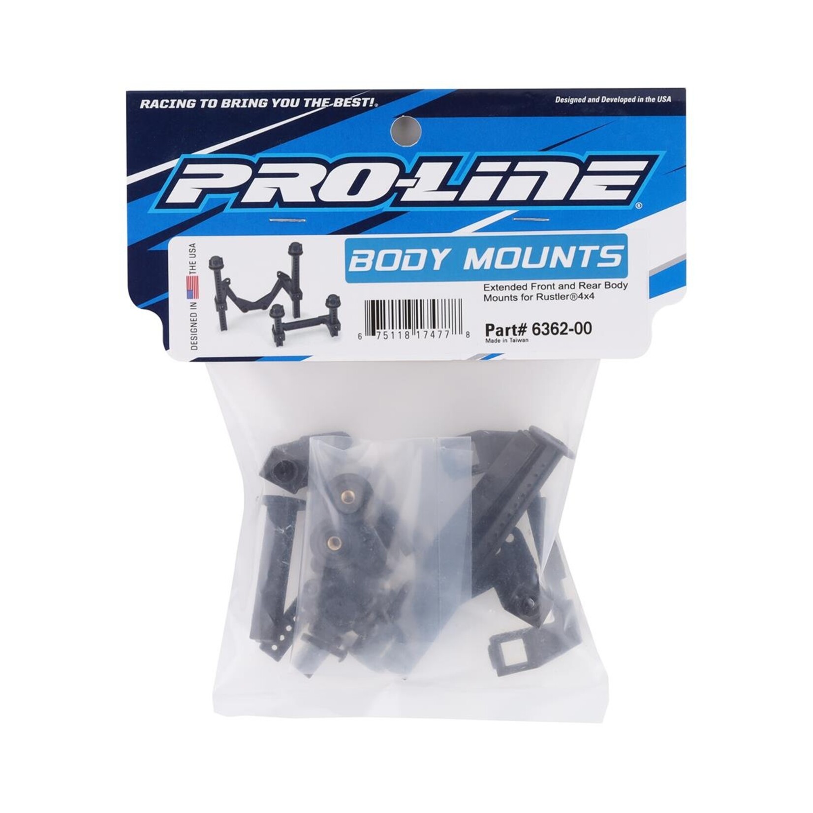 Pro-Line #6362-00 Pro-Line Extended Front & Rear Body Mount Kit (Rustler 4X4)