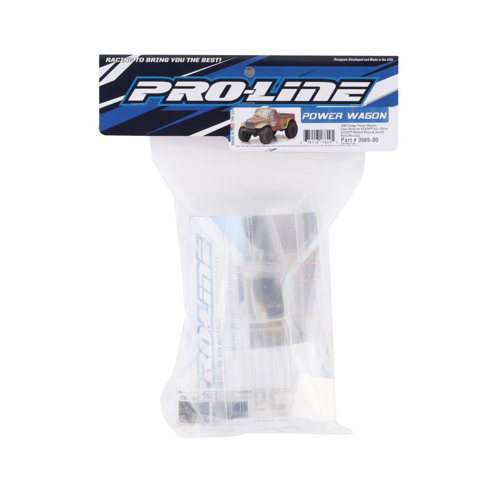 Pro-Line #3565-00 Pro-Line Axial SCX24 1946 Dodge Power Wagon Body (Clear)