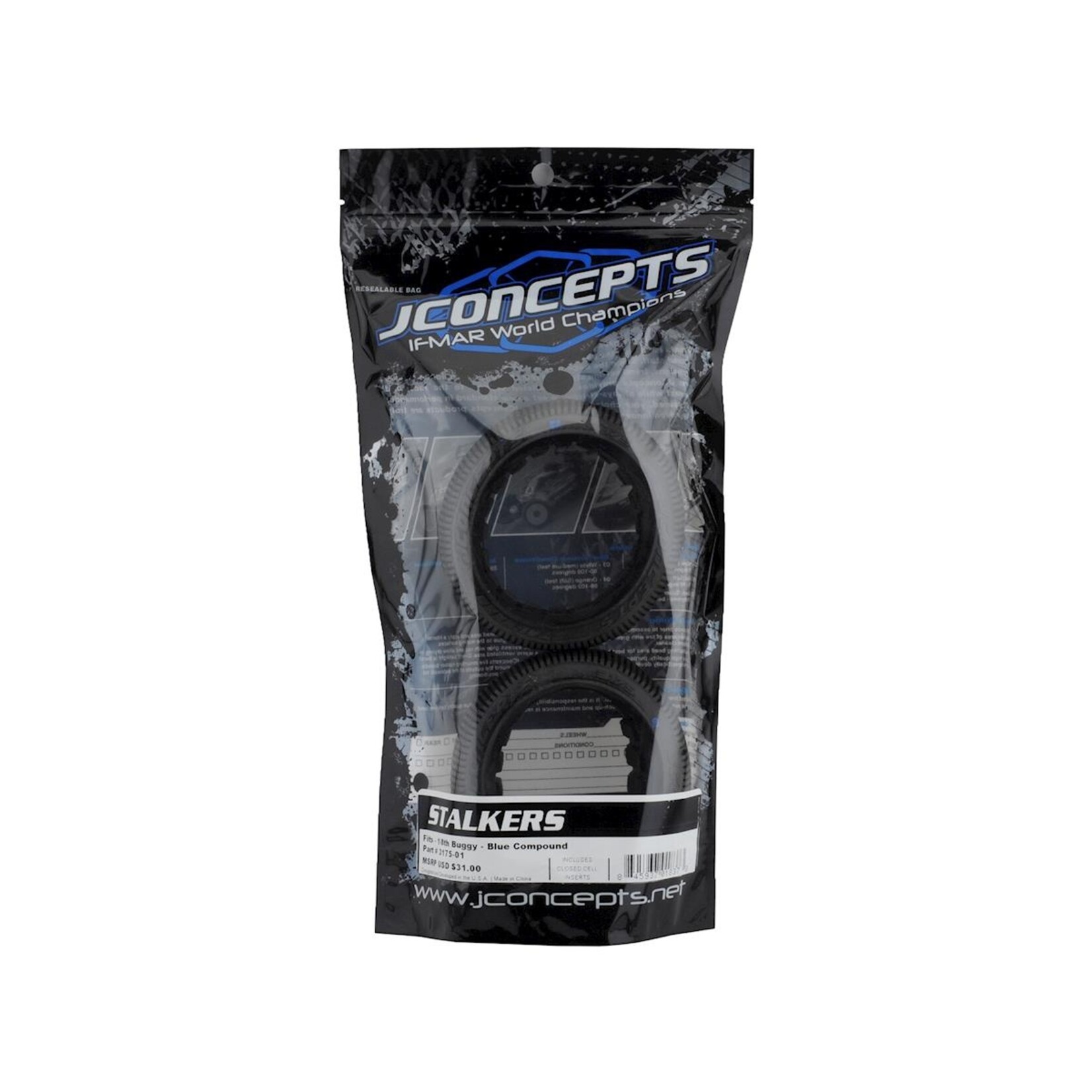 JConcepts #3175-01 JConcepts Stalkers 1/8 Buggy Tire (2) (Blue)