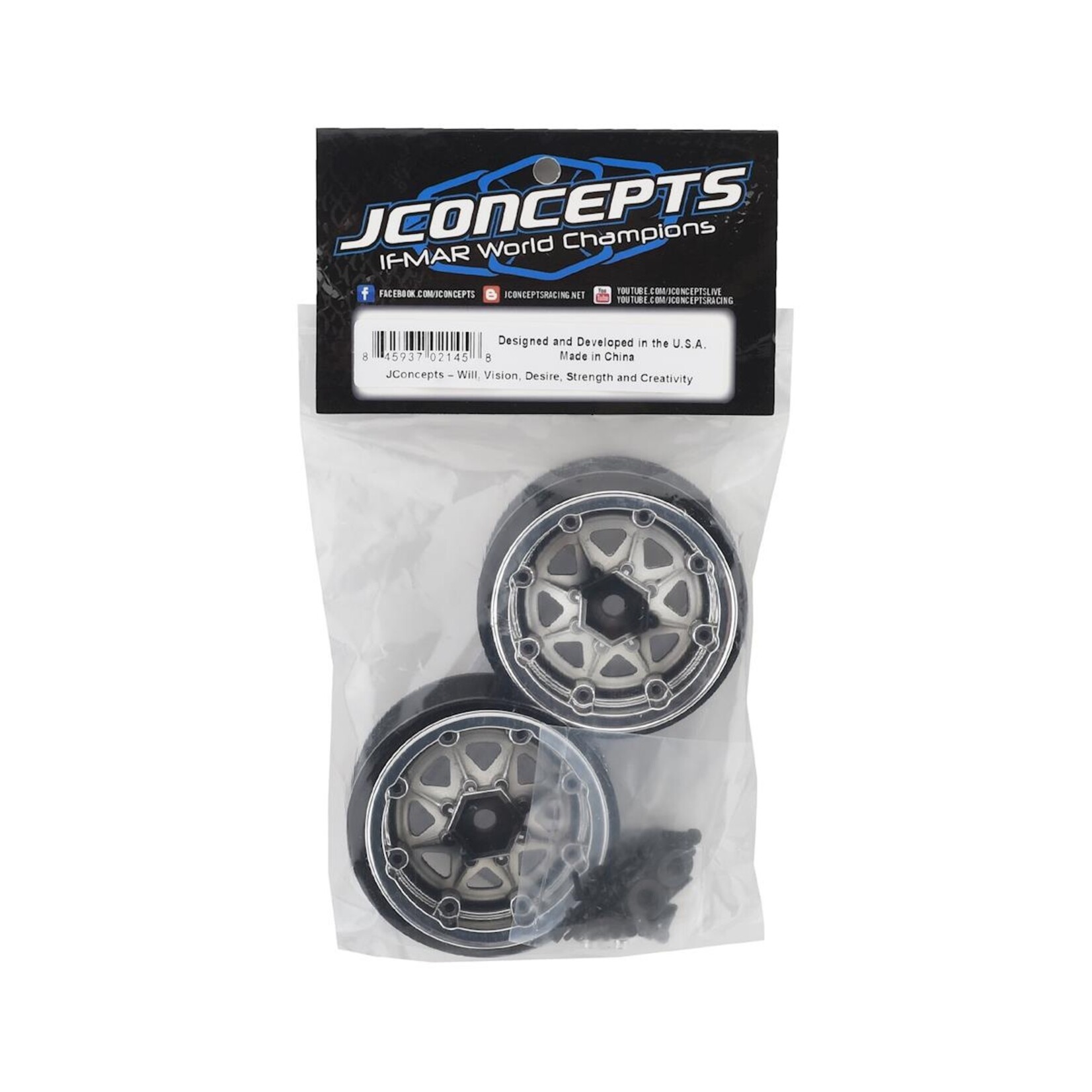 JConcepts JConcepts Colt 1.9" Beadlock Wheel w/Cap (Chrome) (2) #3389C