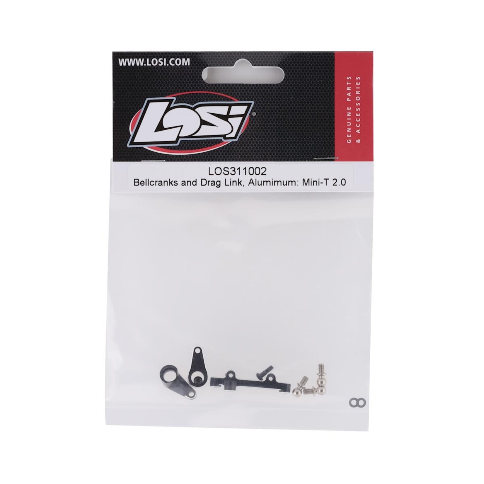 Losi #LOS311002 Losi Mini-T 2.0 Aluminum Bellcranks & Drag Link (Black)