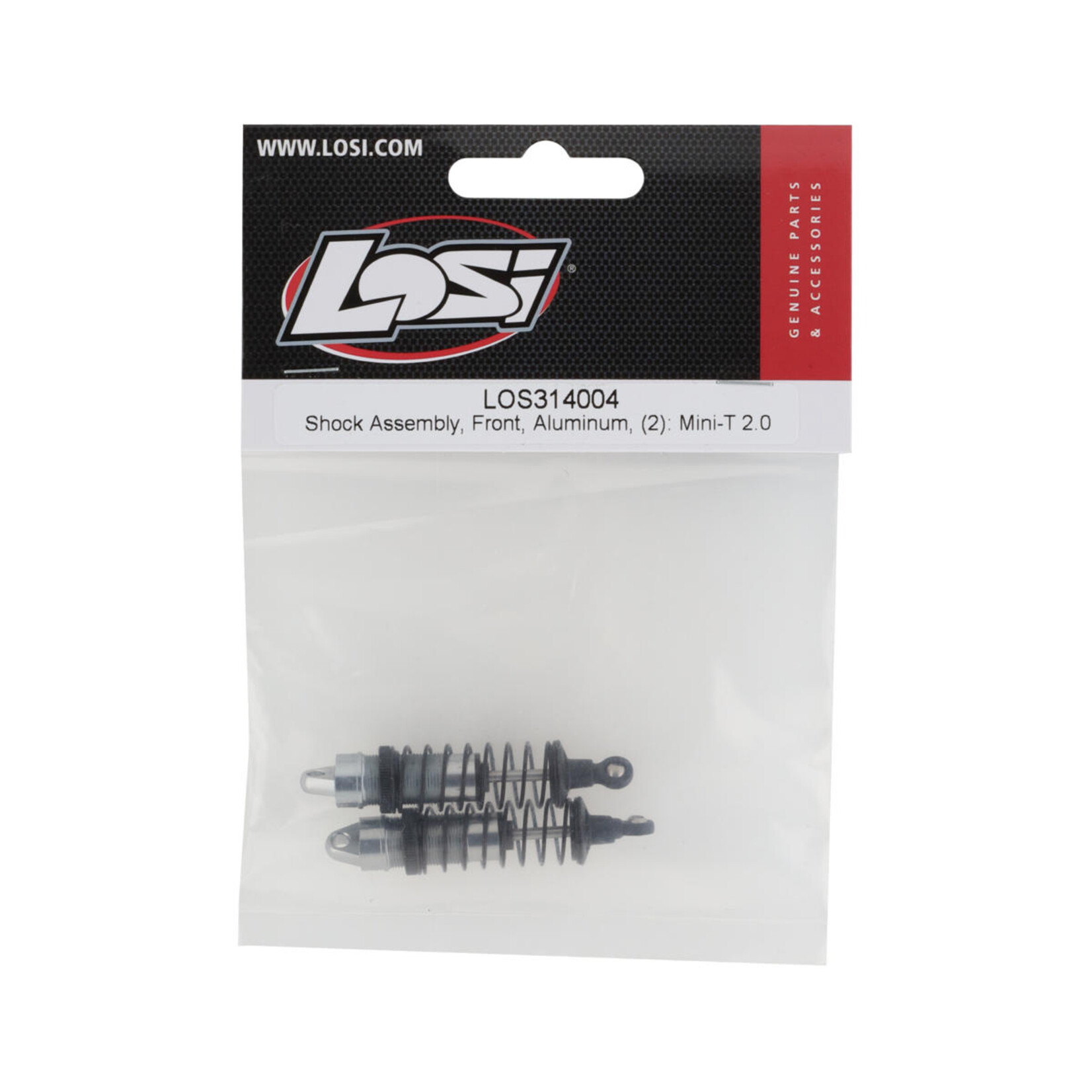 Losi #LOS314004 Losi Mini-T 2.0 Aluminum Front Shock Assembly (Silver) (2)