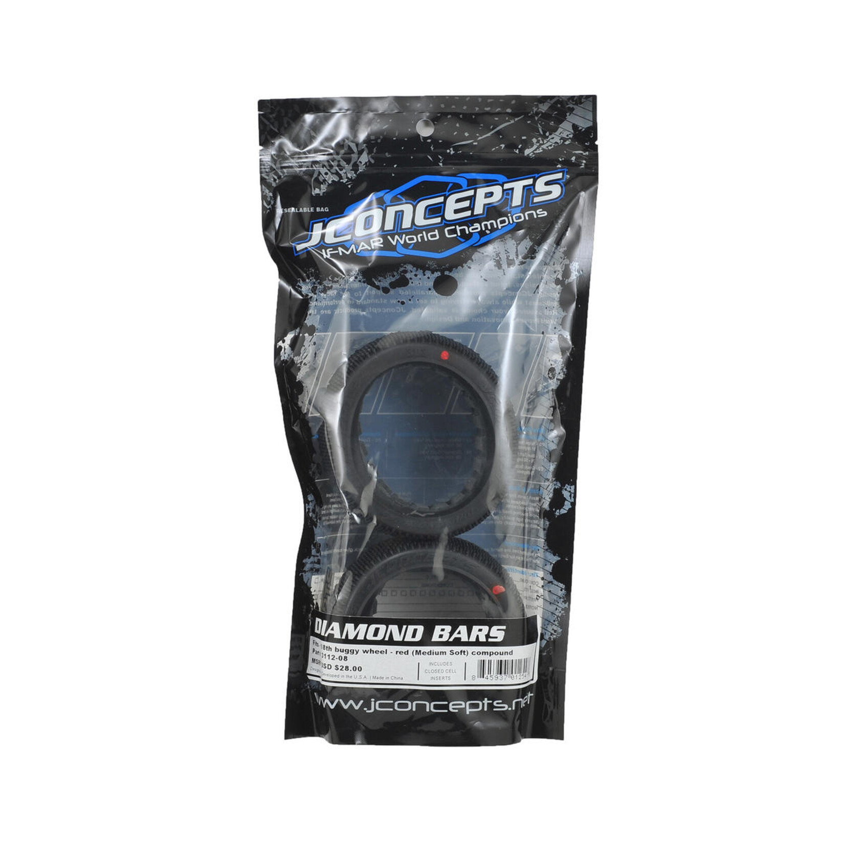 JConcepts #3112-01 JConcepts Diamond Bars 1/8 Buggy Tires (2) (Blue)