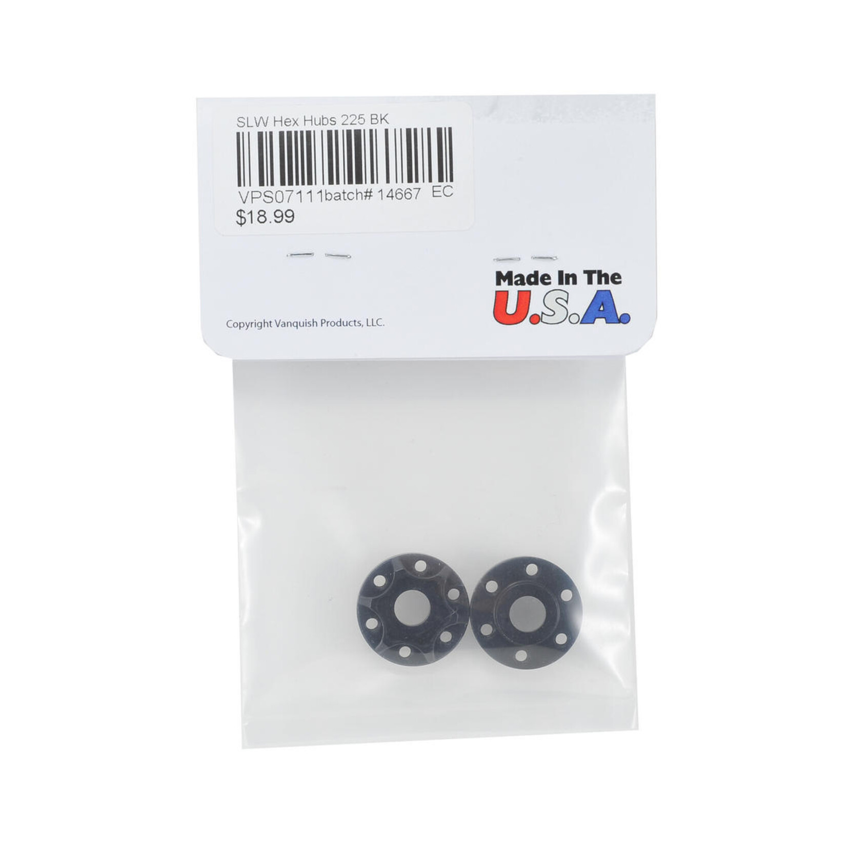 Vanquish Products #VPS07111 Vanquish Products SLW 225 Hex Hub Set (Black) (2) (0.225" Width)