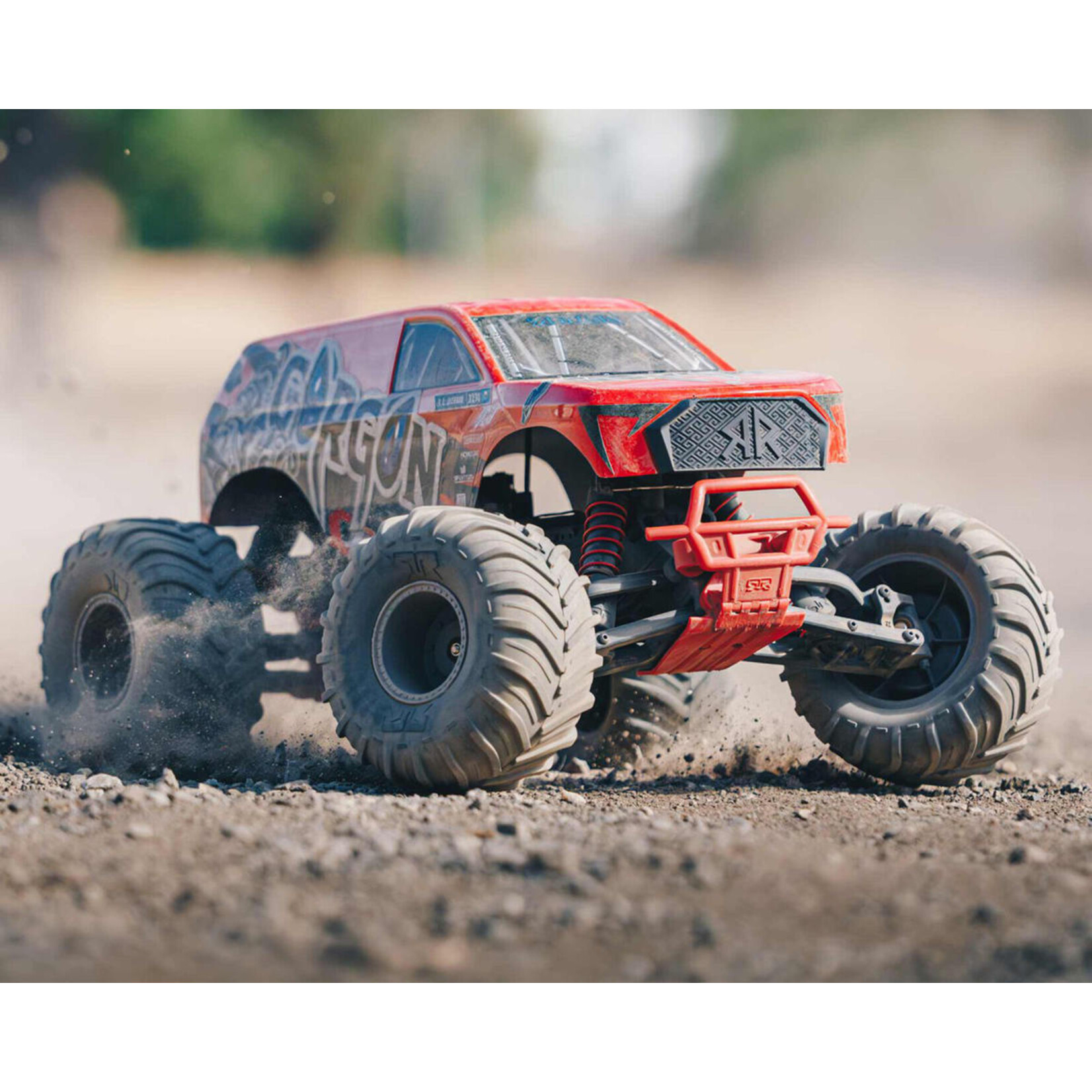 ARRMA #ARA3230ST2 Arrma Gorgon 4X2 MEGA 550 Brushed 1/10 Monster Truck RTR (Red) w/SLT2 2.4GHz Radio, Battery & Charger