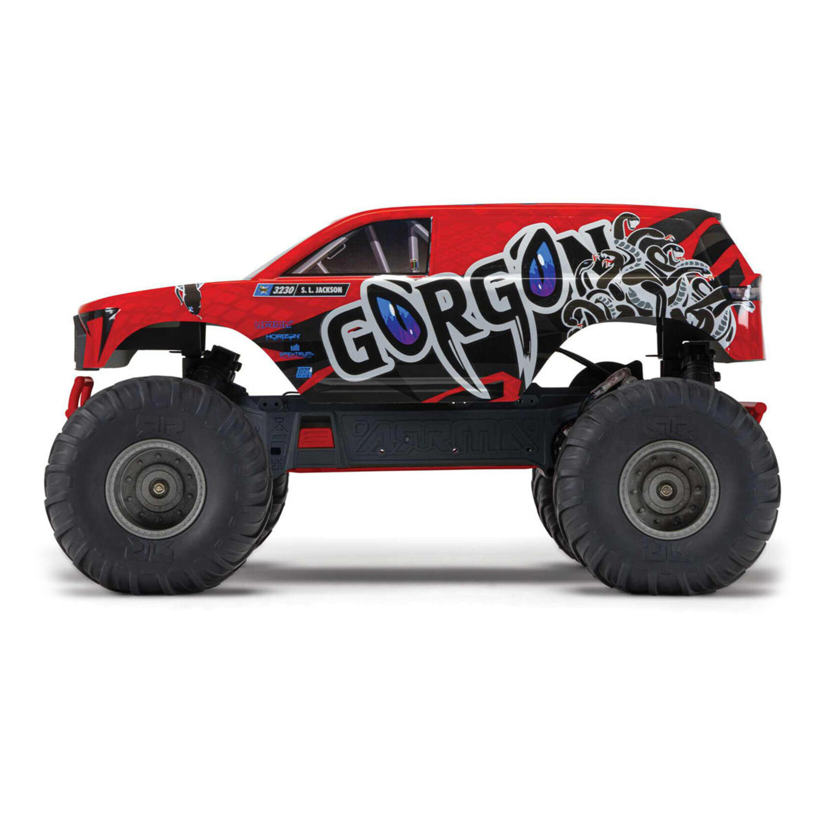 ARRMA #ARA3230ST2 Arrma Gorgon 4X2 MEGA 550 Brushed 1/10 Monster Truck RTR (Red) w/SLT2 2.4GHz Radio, Battery & Charger