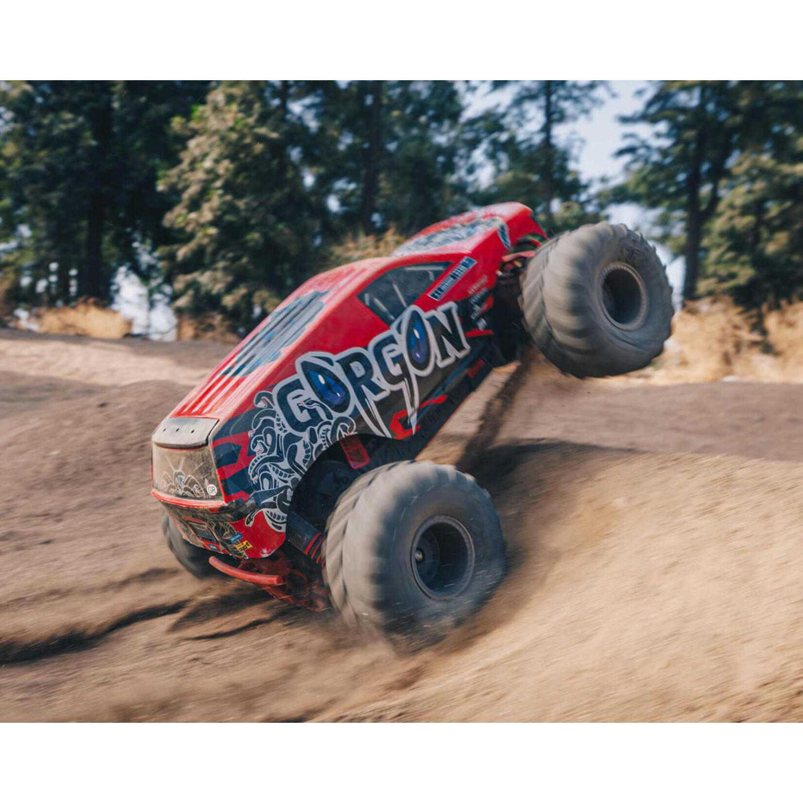 ARRMA #ARA3230ST2 Arrma Gorgon 4X2 MEGA 550 Brushed 1/10 Monster Truck RTR (Red) w/SLT2 2.4GHz Radio, Battery & Charger