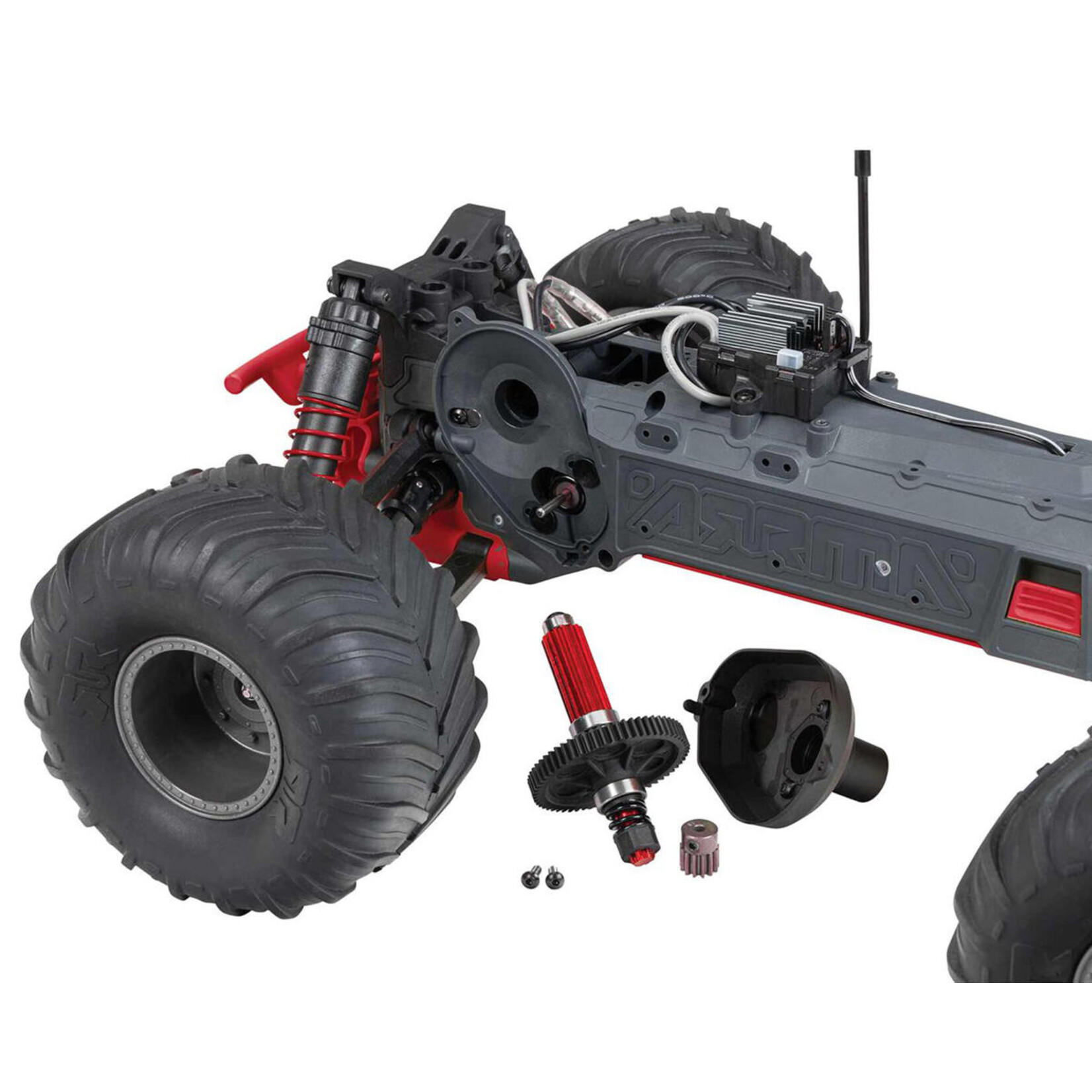 ARRMA #ARA3230ST2 Arrma Gorgon 4X2 MEGA 550 Brushed 1/10 Monster Truck RTR (Red) w/SLT2 2.4GHz Radio, Battery & Charger