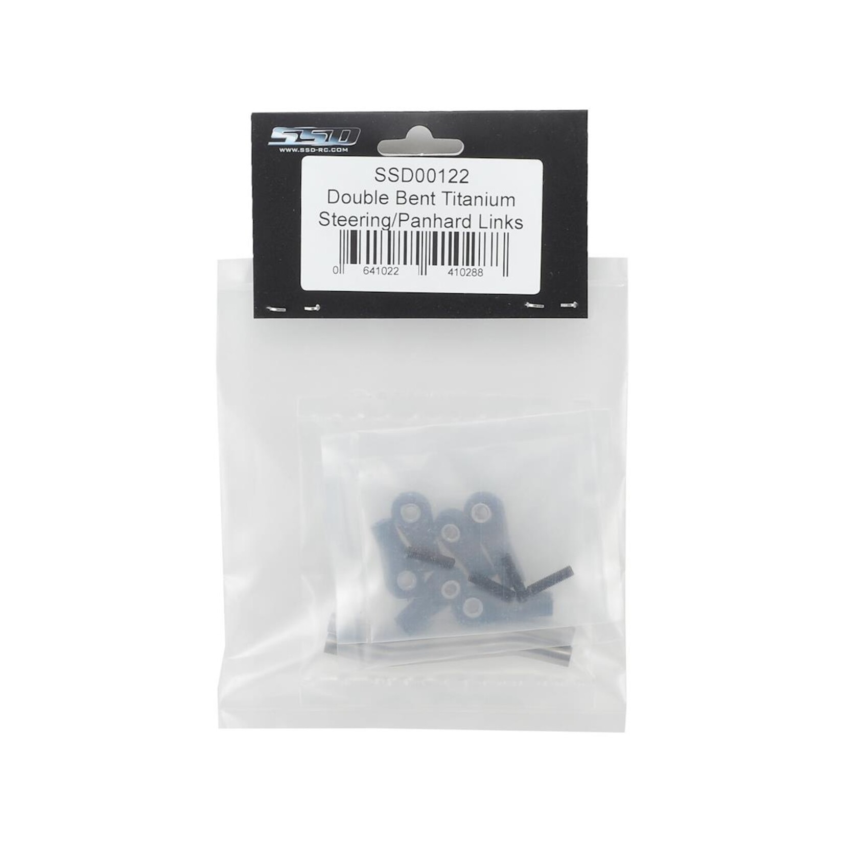 SSD RC #SSD00122 SSD RC Double Bent Titanium Steering/Panhard Links (D60, SCX10, SCX10 II)