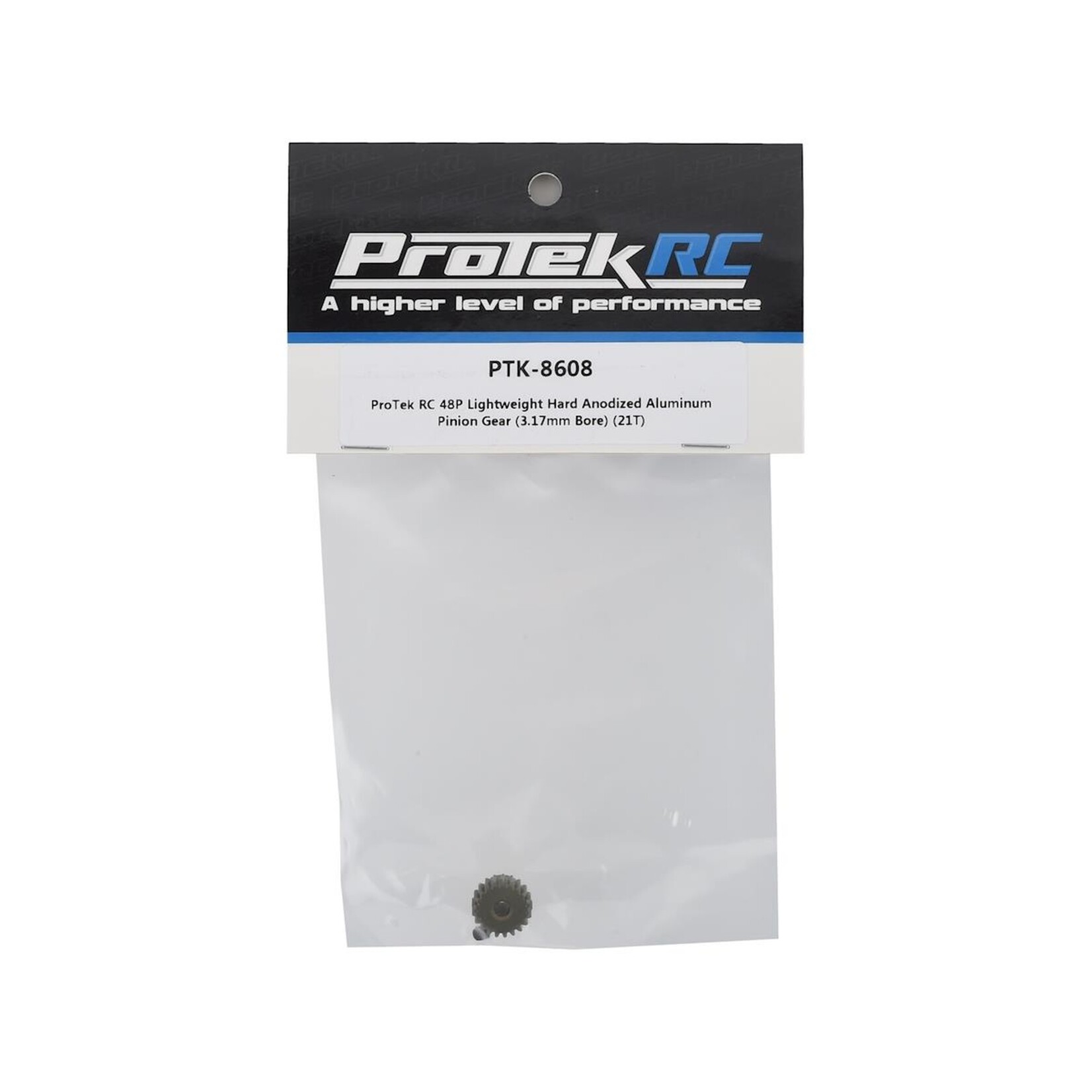ProTek RC #PTK-8608 ProTek RC 48P Lightweight Hard Anodized Aluminum Pinion Gear (3.17mm Bore) (21T)