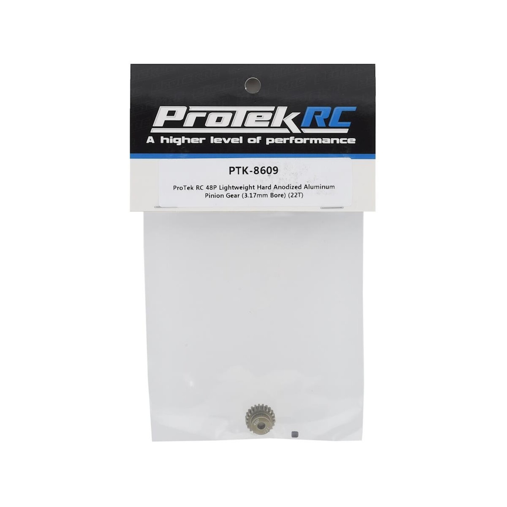 ProTek RC #PTK-8609 ProTek RC 48P Lightweight Hard Anodized Aluminum Pinion Gear (3.17mm Bore) (22T)