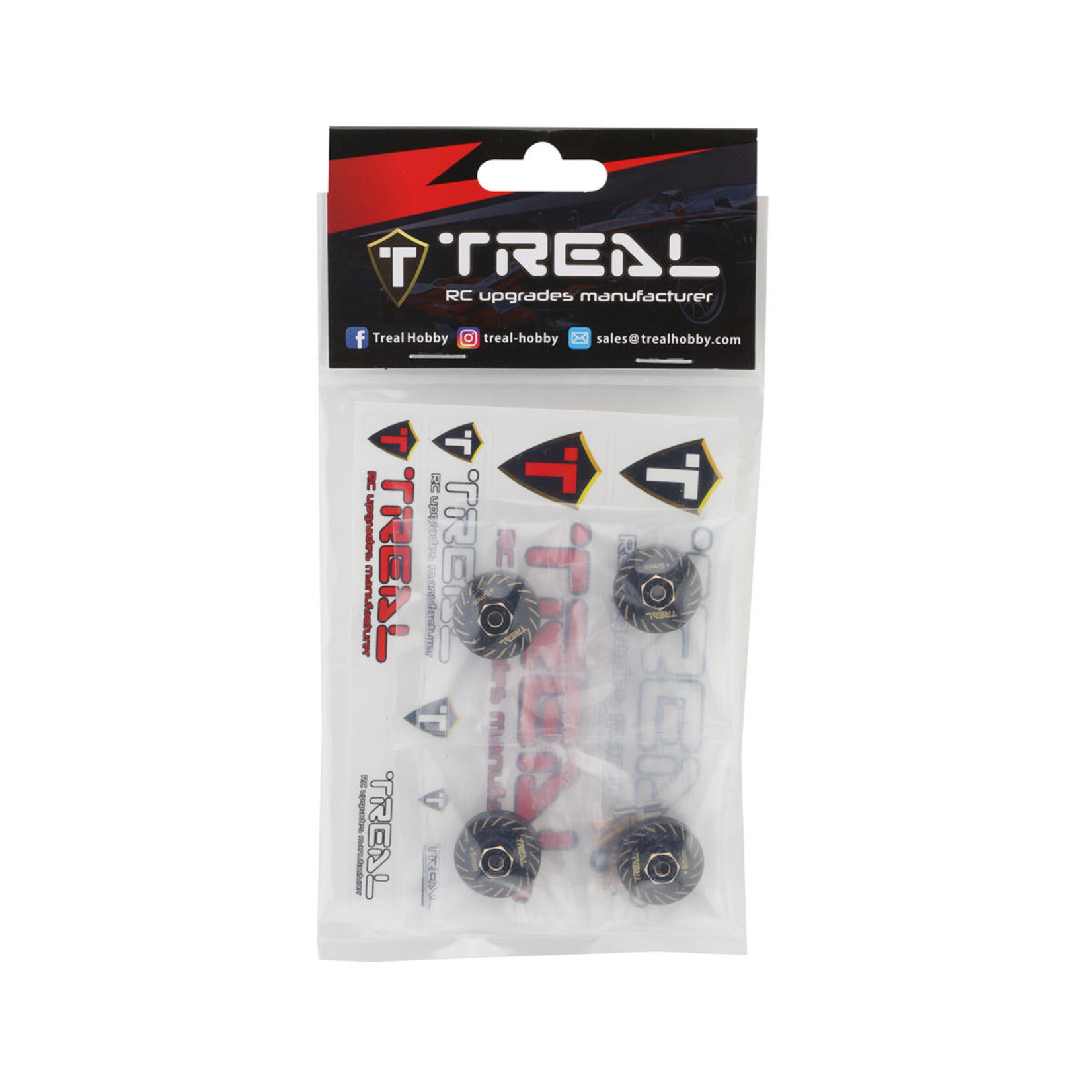 Treal #X002YSWRGH Treal Hobby Axial SCX24 Type B Brass Extended Wheel Hubs (4) (+5mm)