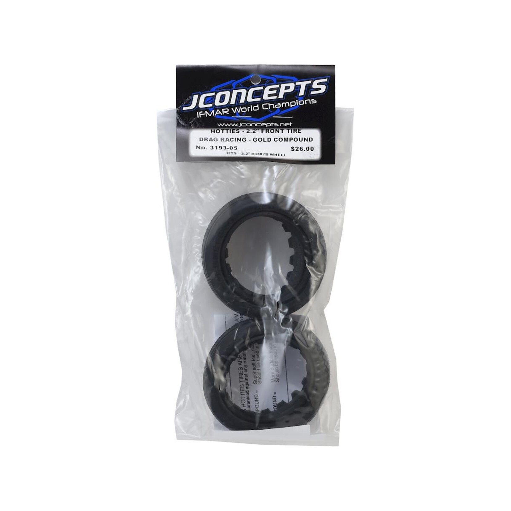 JConcepts #3193-05 JConcepts Hotties Street Eliminator 2.2" Drag Racing Front Tire (2) (Gold)