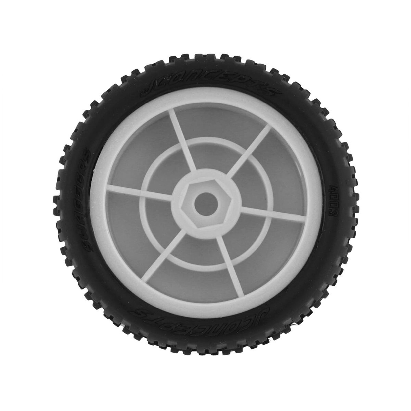 JConcepts #4003-101011 JConcepts Mini-B Swagger Pre-Mounted Front Tires (White) (2) (Pink)